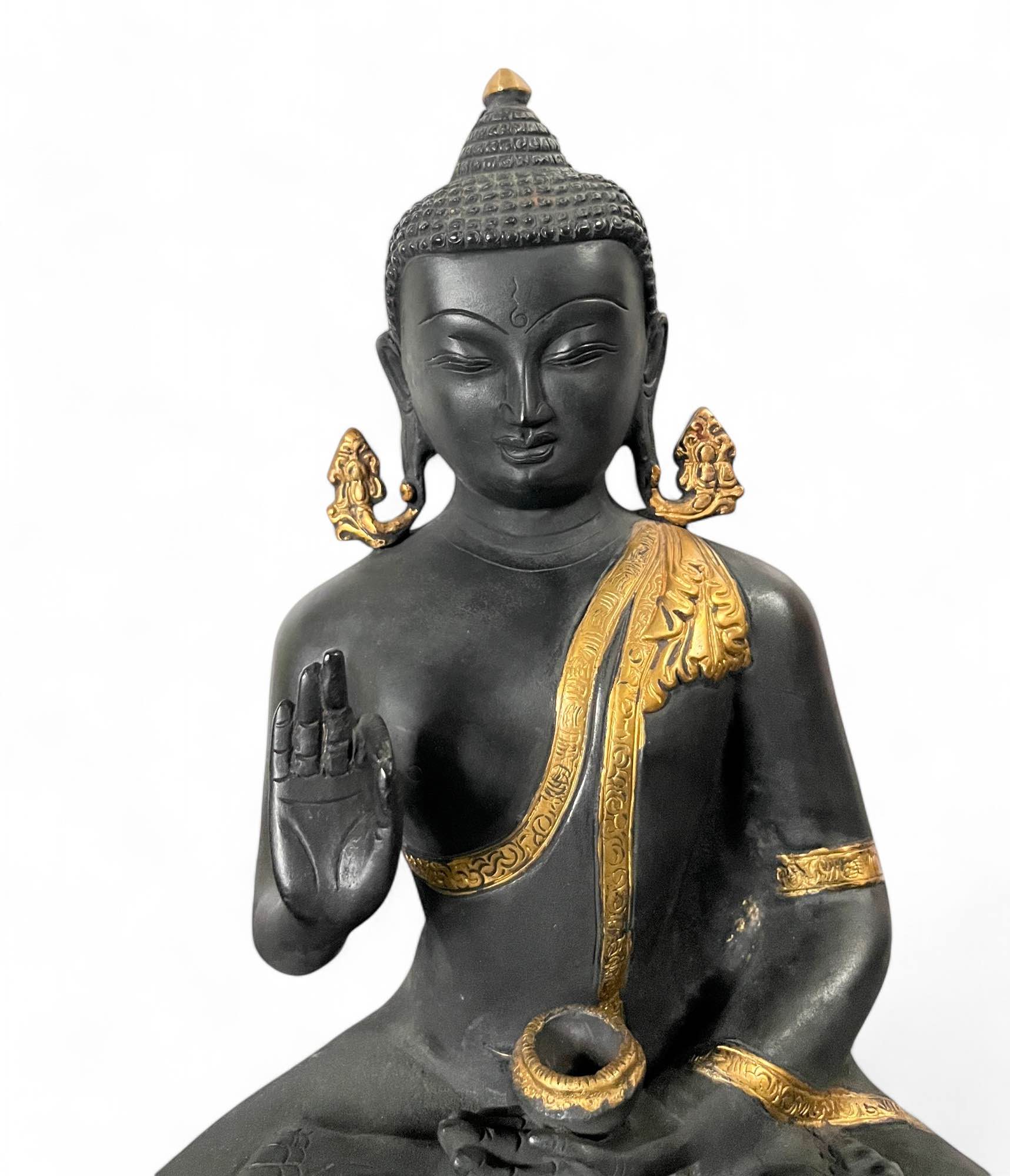 Buddha Bronze Figur mit lehrender Geste 33cm
