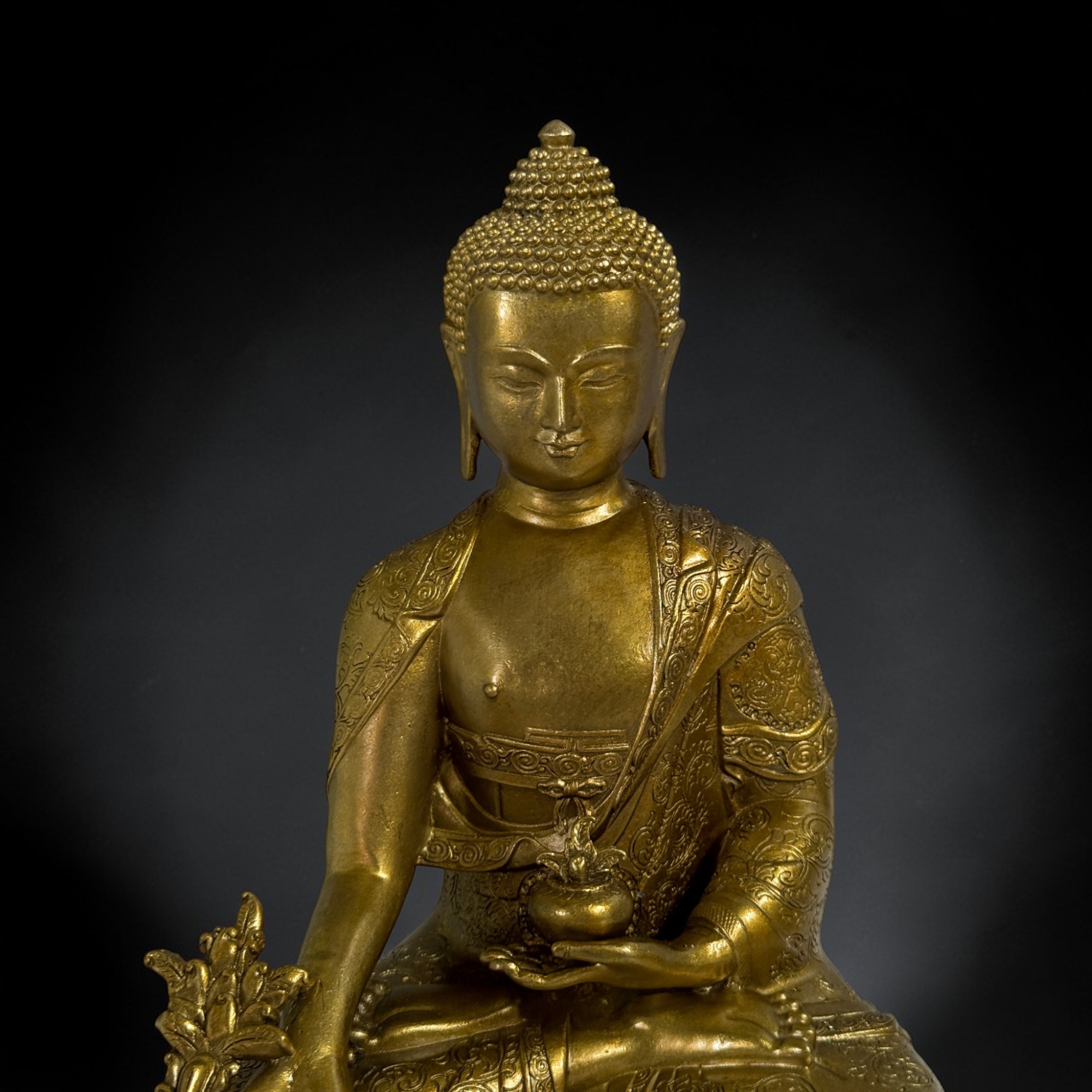 Buddha der Heilung - Bronze Figur aus China 28 cm groß