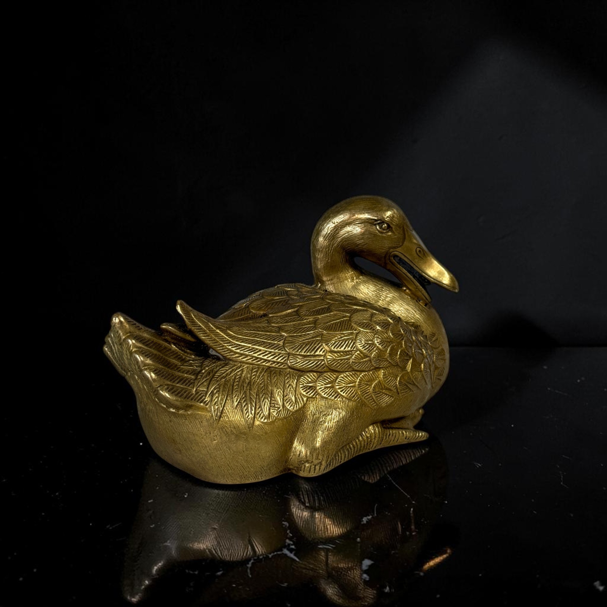 Mandarinente Bronze Figur – Feng Shui Skulptur aus China