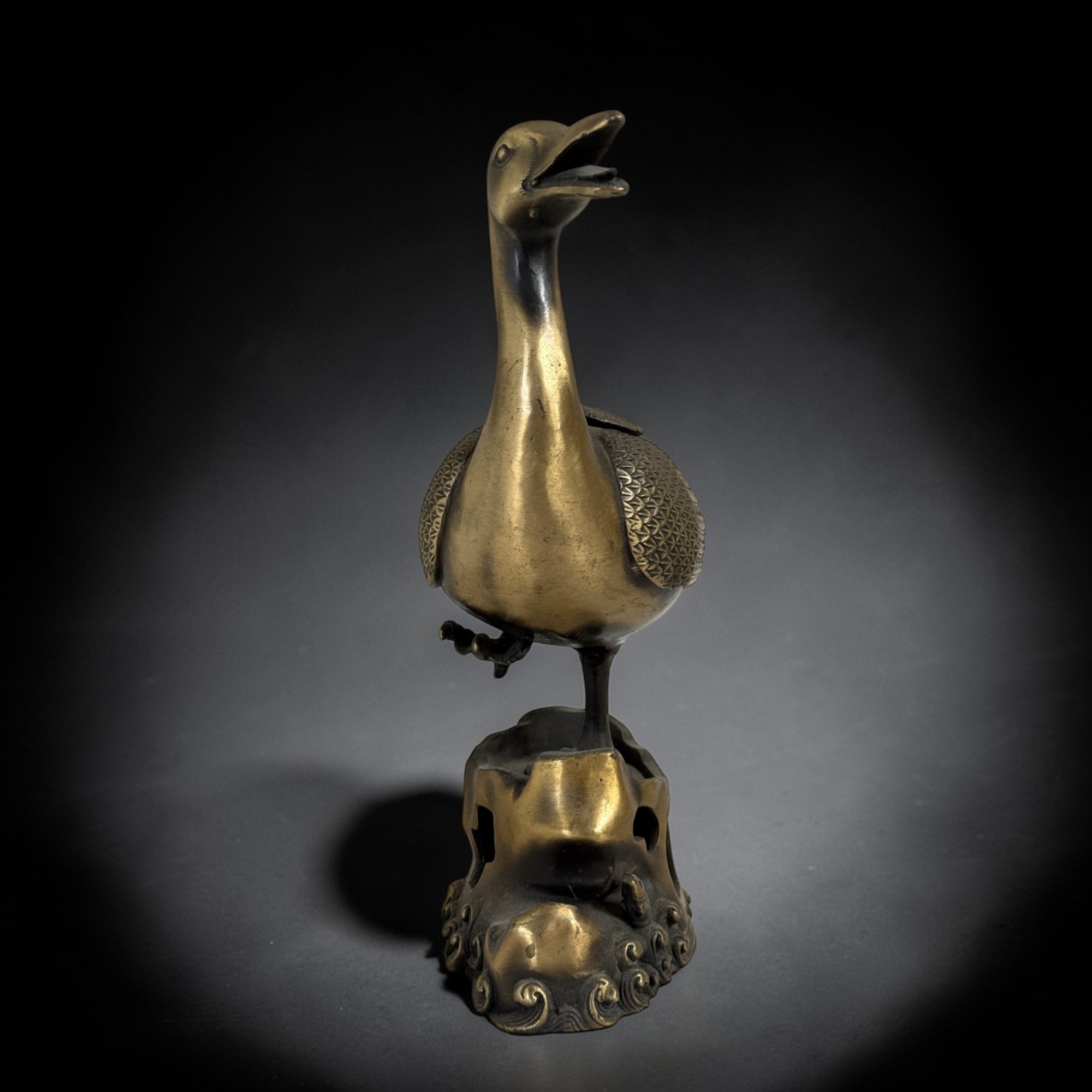 Räuchergefäß Ente aus Bronze – 26 cm – Chinesische Dekofigur