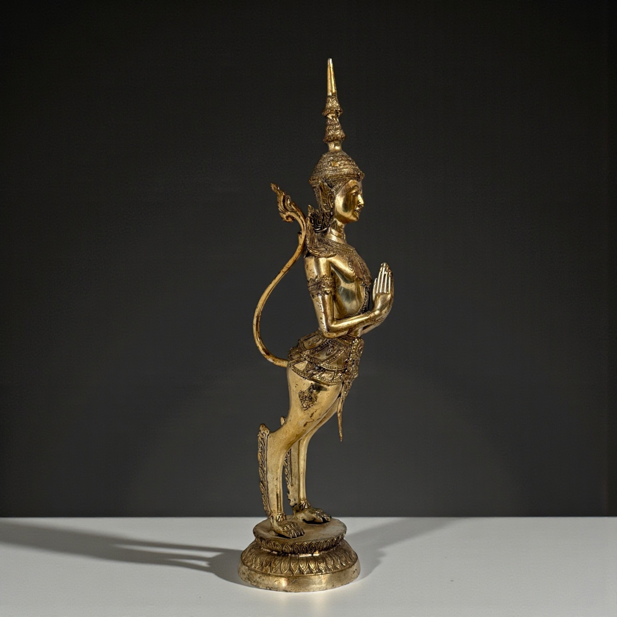 Kinnari Figur Bronze Messing Thailand asiatisches Sammlerstück 39,5 cm
