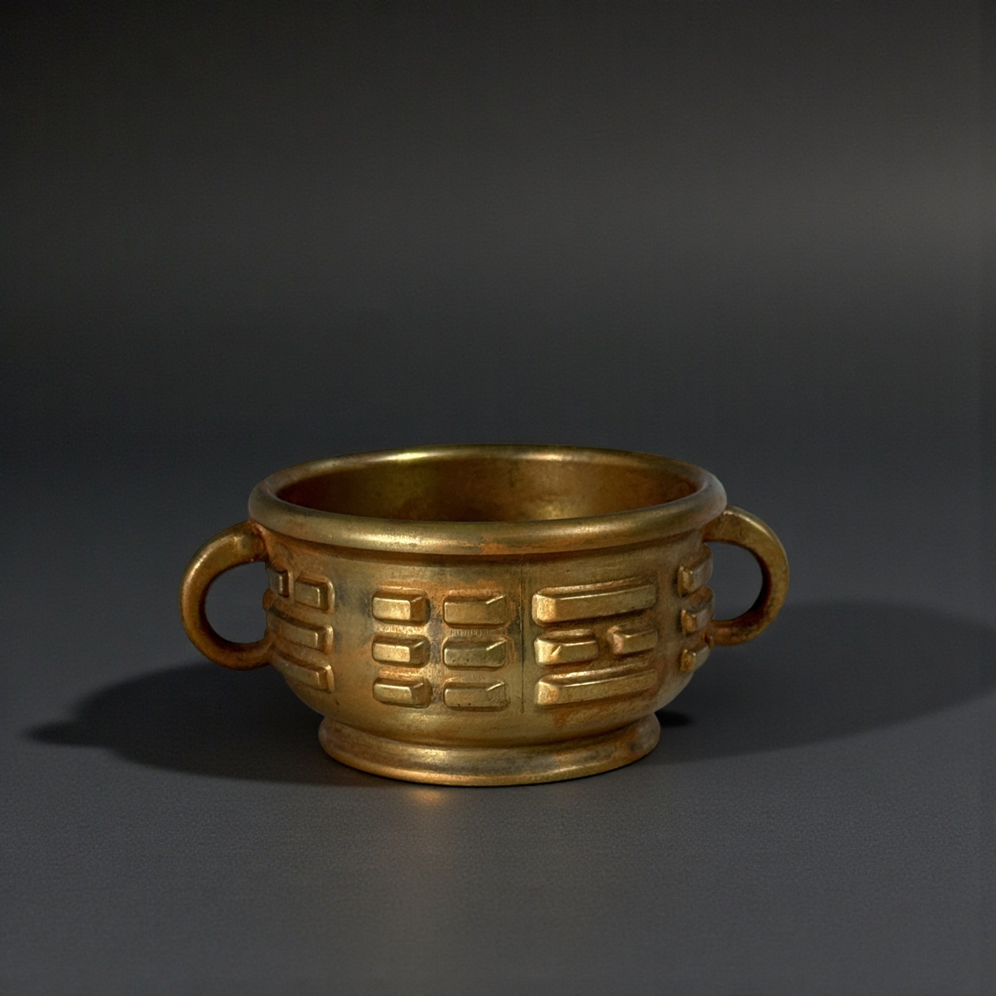 Räuchergefäß mit Henkel aus Bronze - China