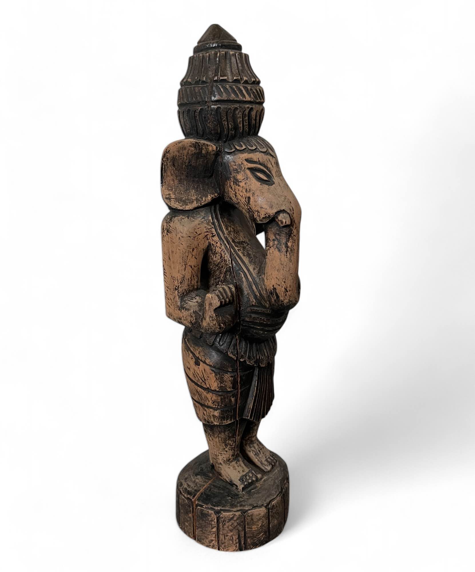 Ganesha Figur Holz Skulptur aus Indien 50 cm groß