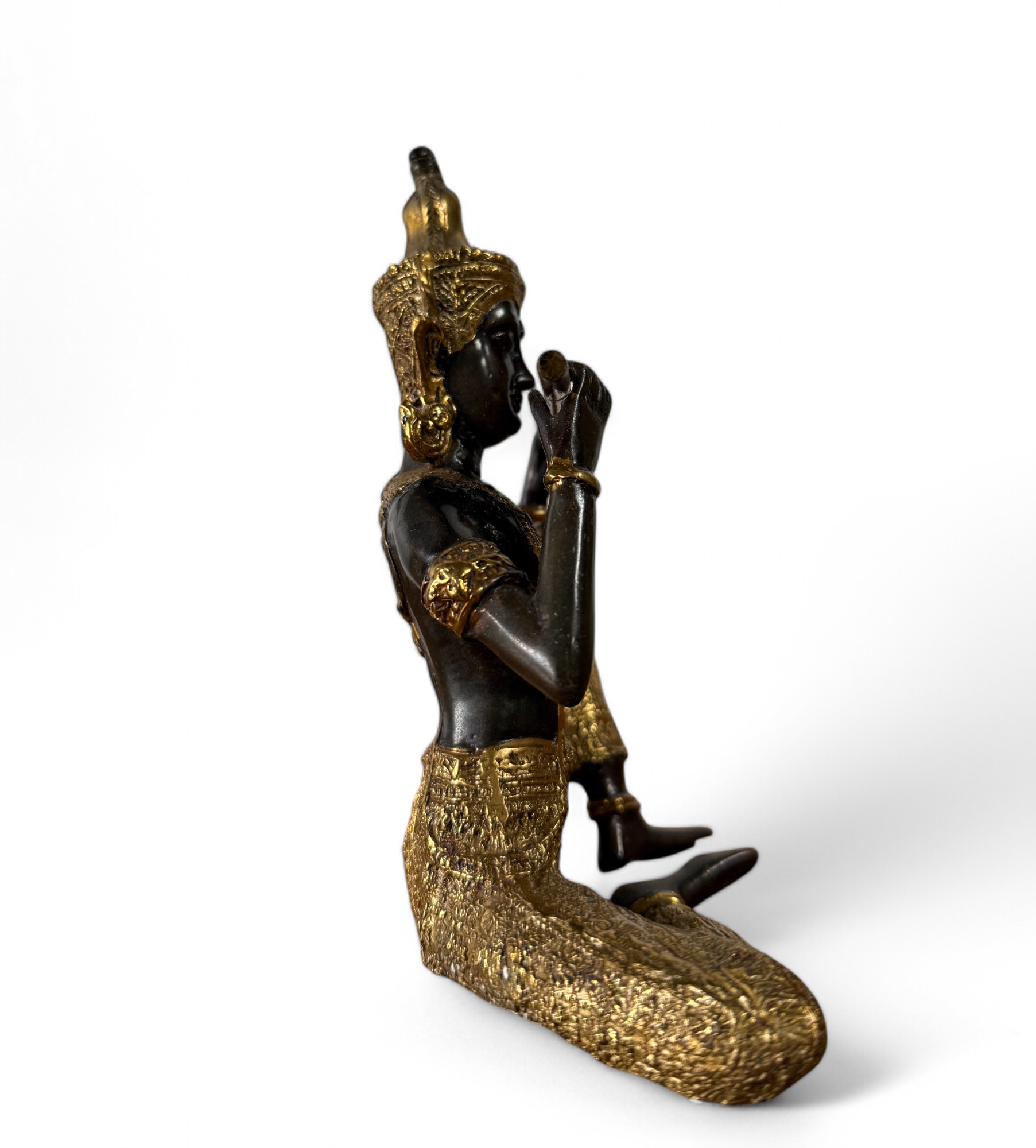 Thailändischer Tempelwächter Musiker Bronze Figur