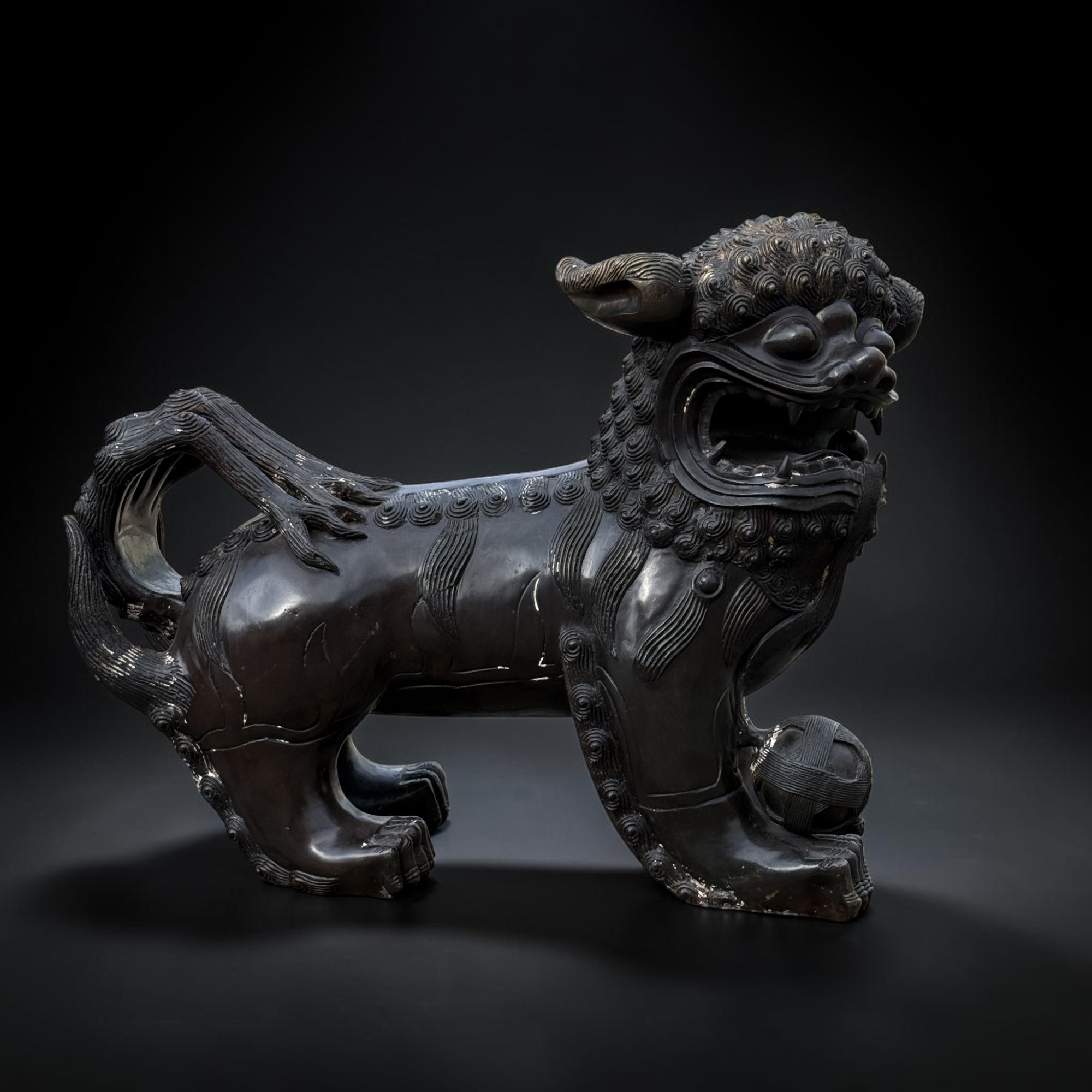 Alte Wächterlöwen Tempellöwen Fudogs aus wertiger Bronze Burma 71kg