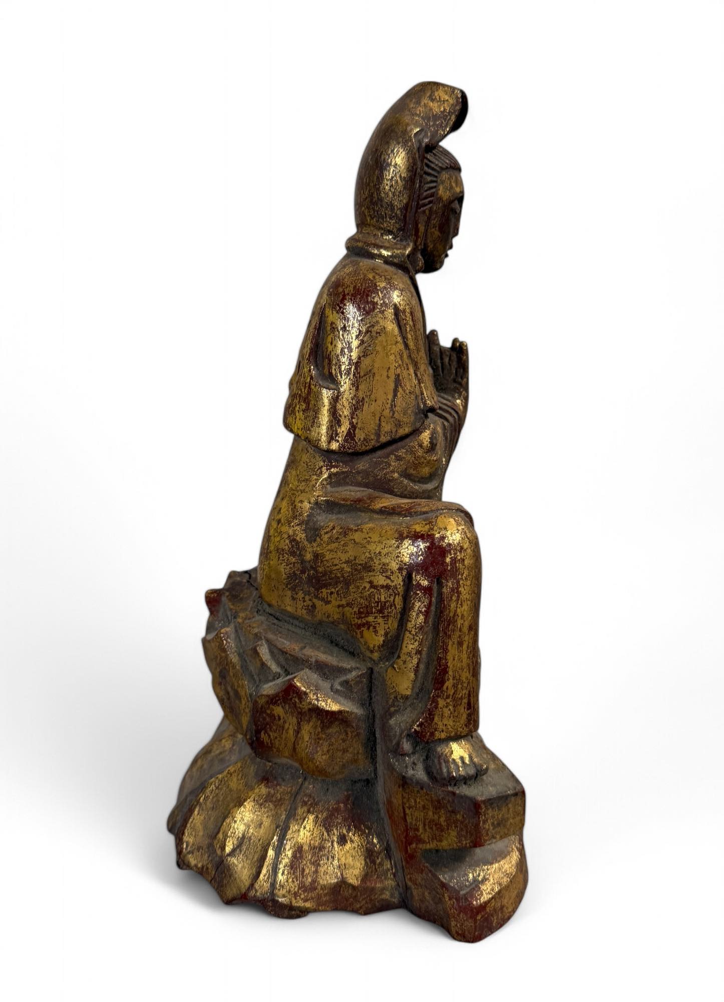 Guanyin Buddha Holz Figur aus China 31,5 cm