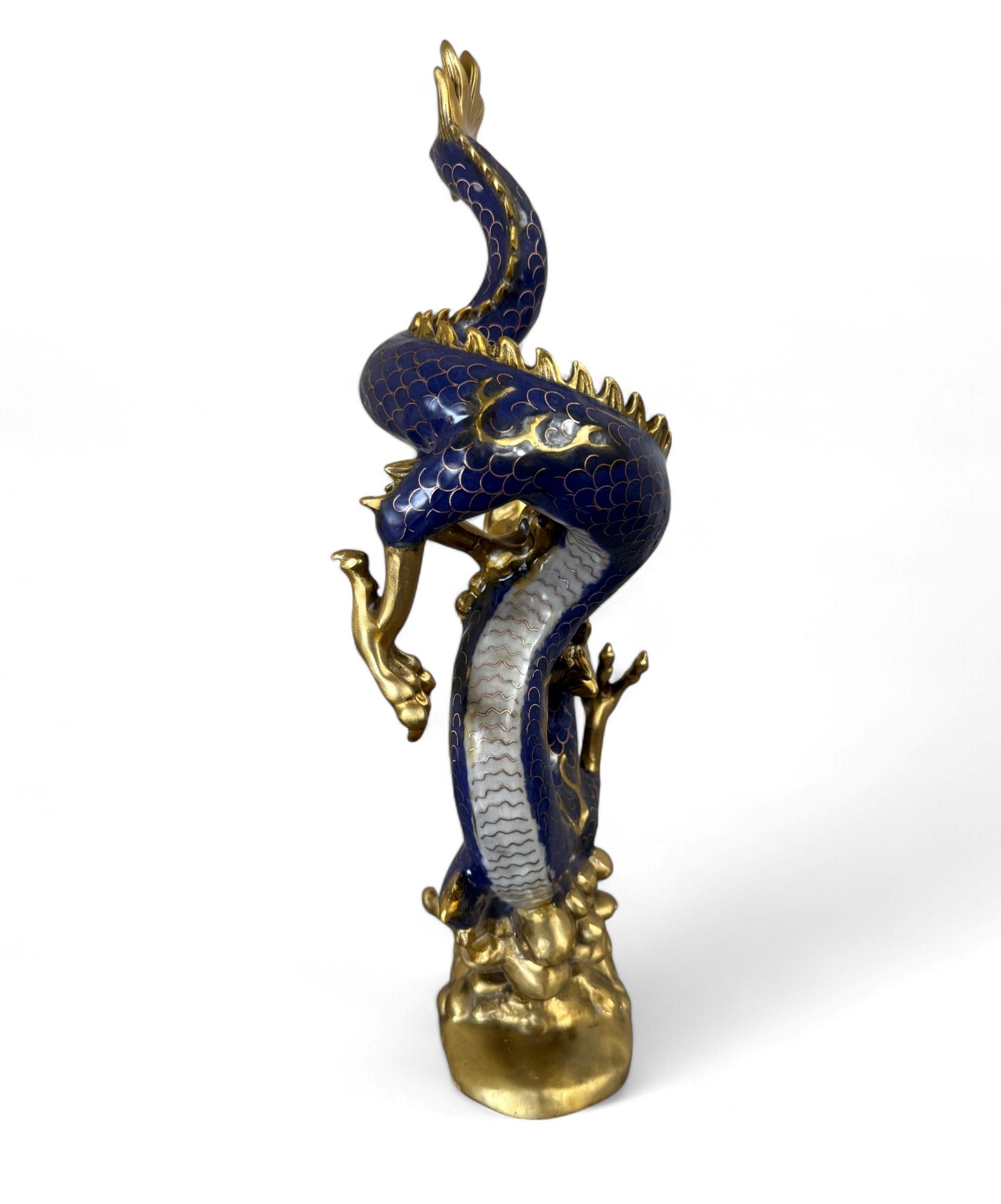 China Drachen Skulptur Bronze Figur Cloisonne 40 cm
