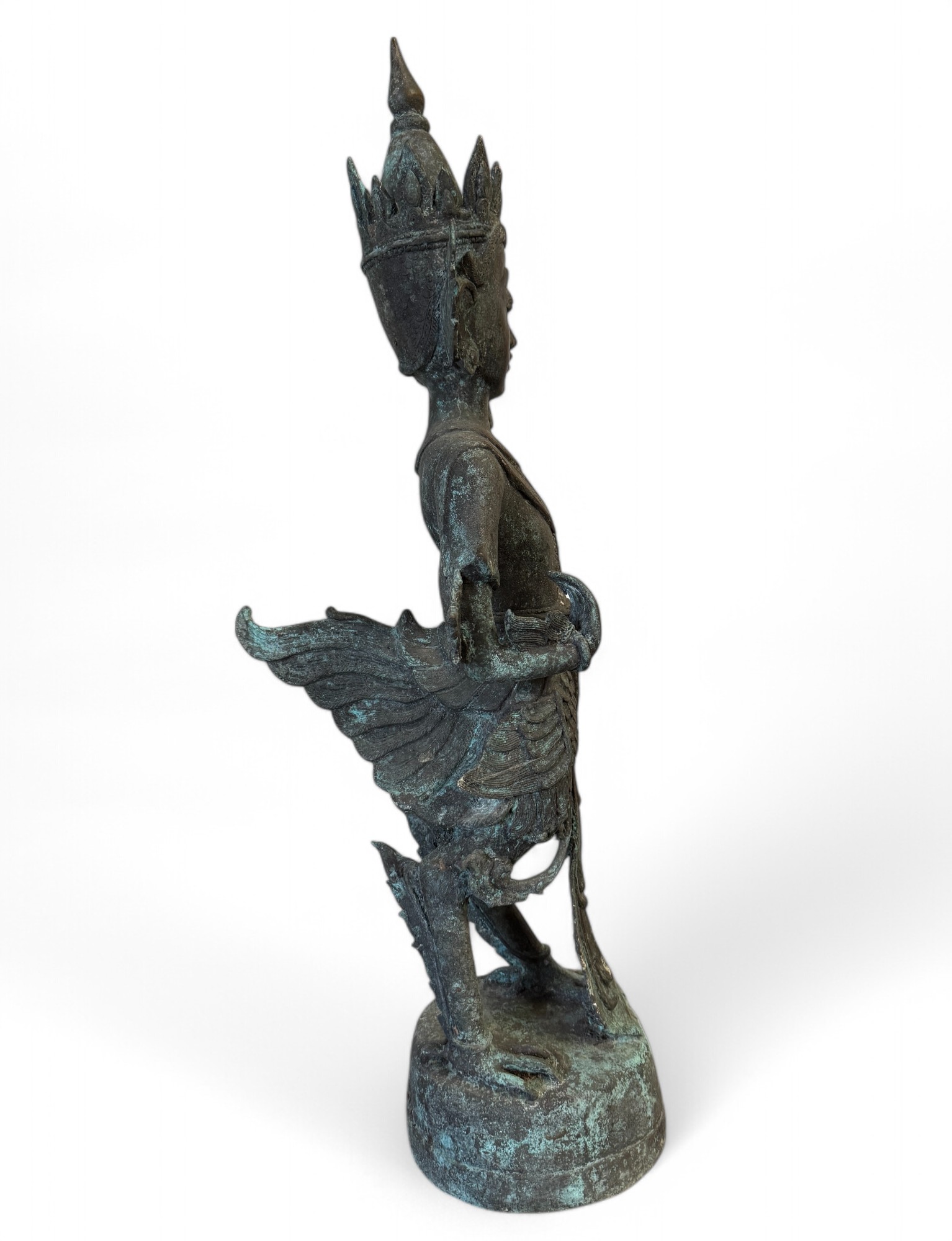 Kinnara Bronze Skulptur Burma Figur 77 cm groß