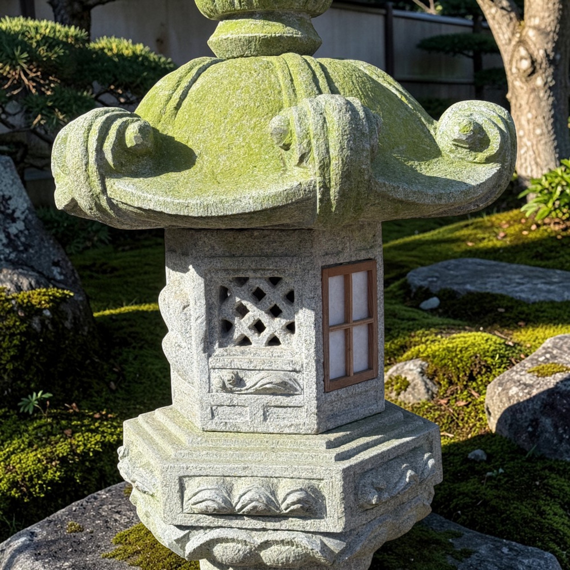 Japan Garten Pagode Steinlaterne aus Granitstein 170 cm groß