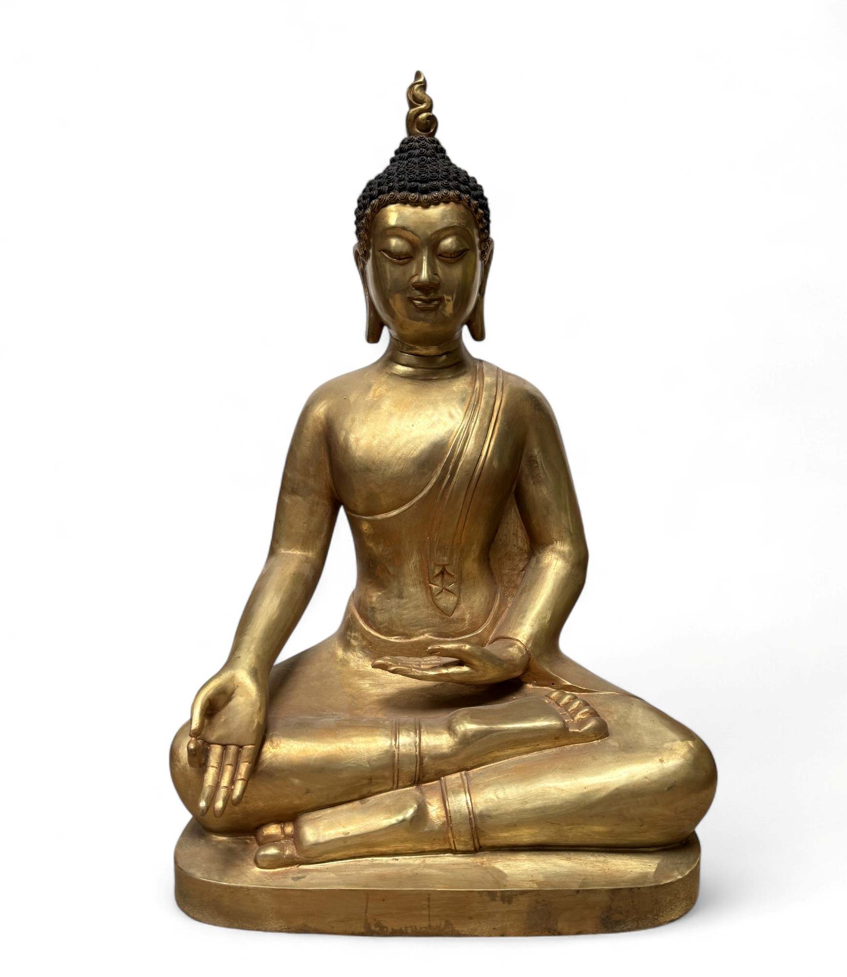 Großer Bronze-Buddha 60 cm – Vitarka Mudra – Tibet China