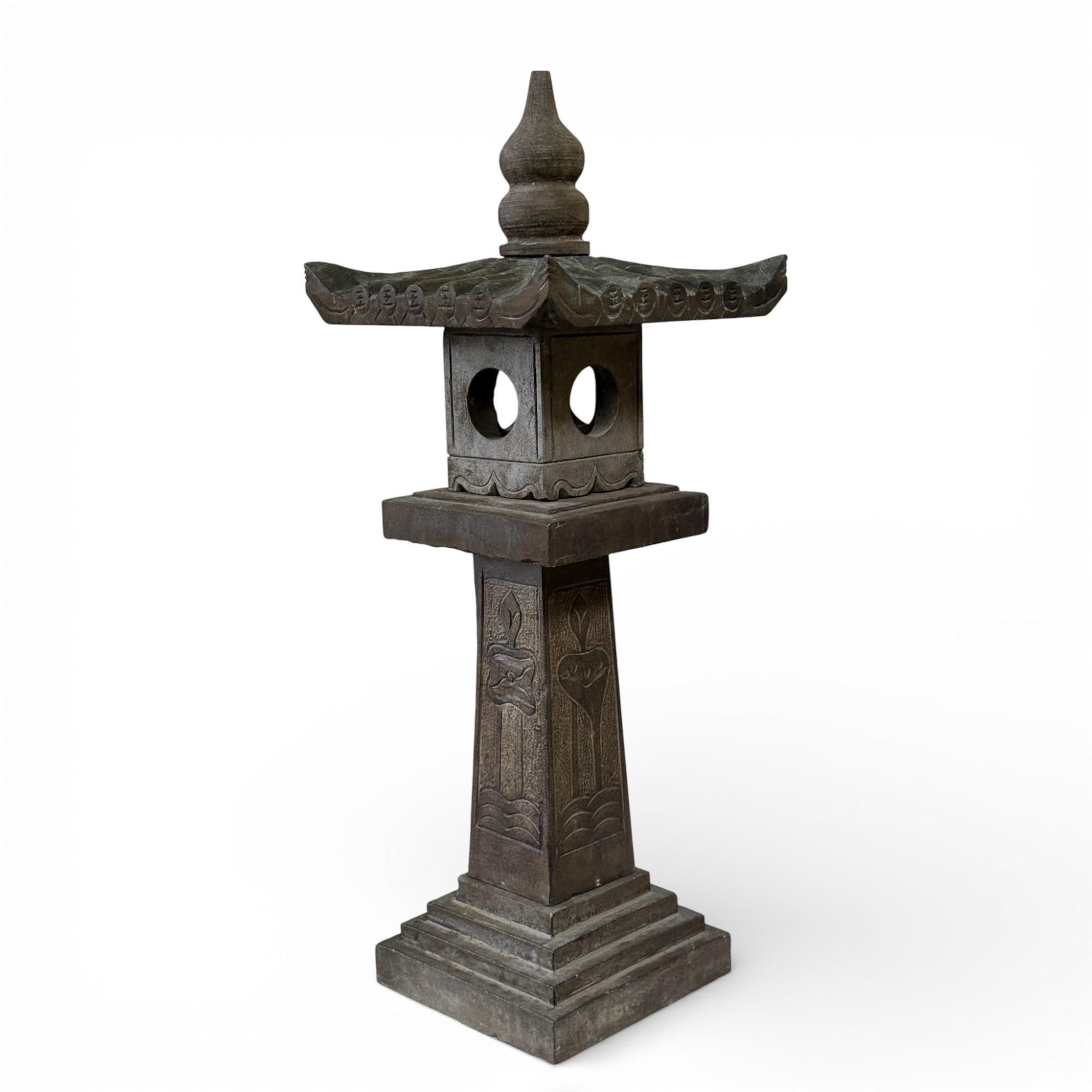 China Steinlaterne Garten Pagode mit Lotusblumen