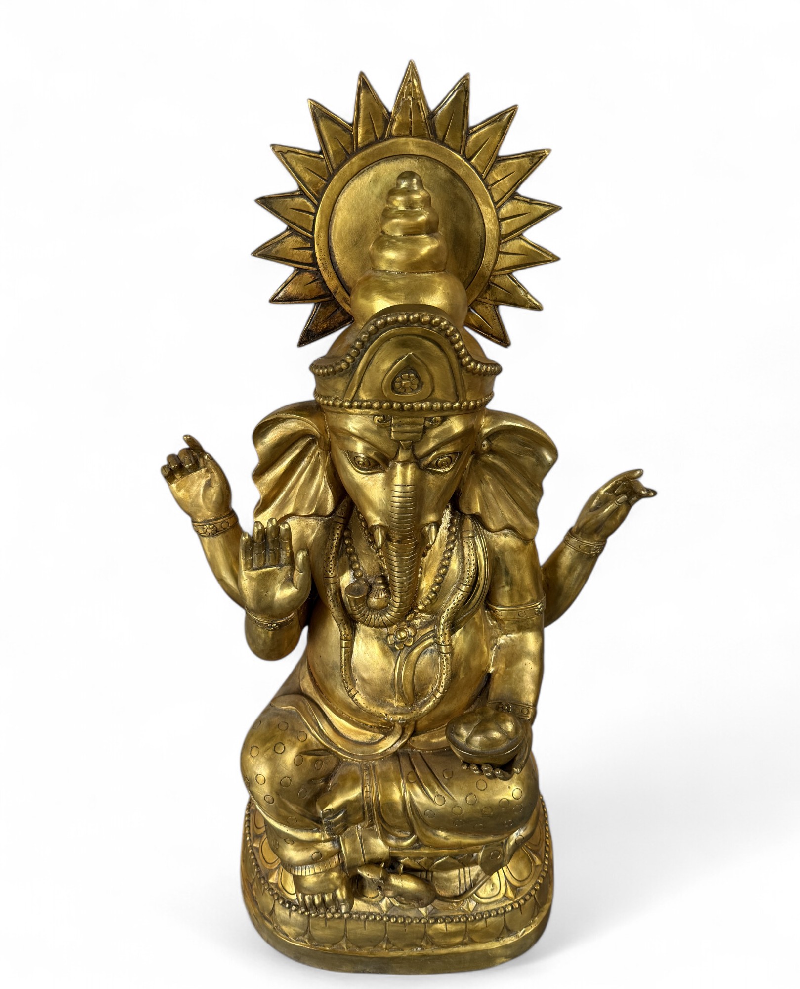 Große Ganesha Statue aus Bronze – 74 cm – ca. 30–40 Jahre alt