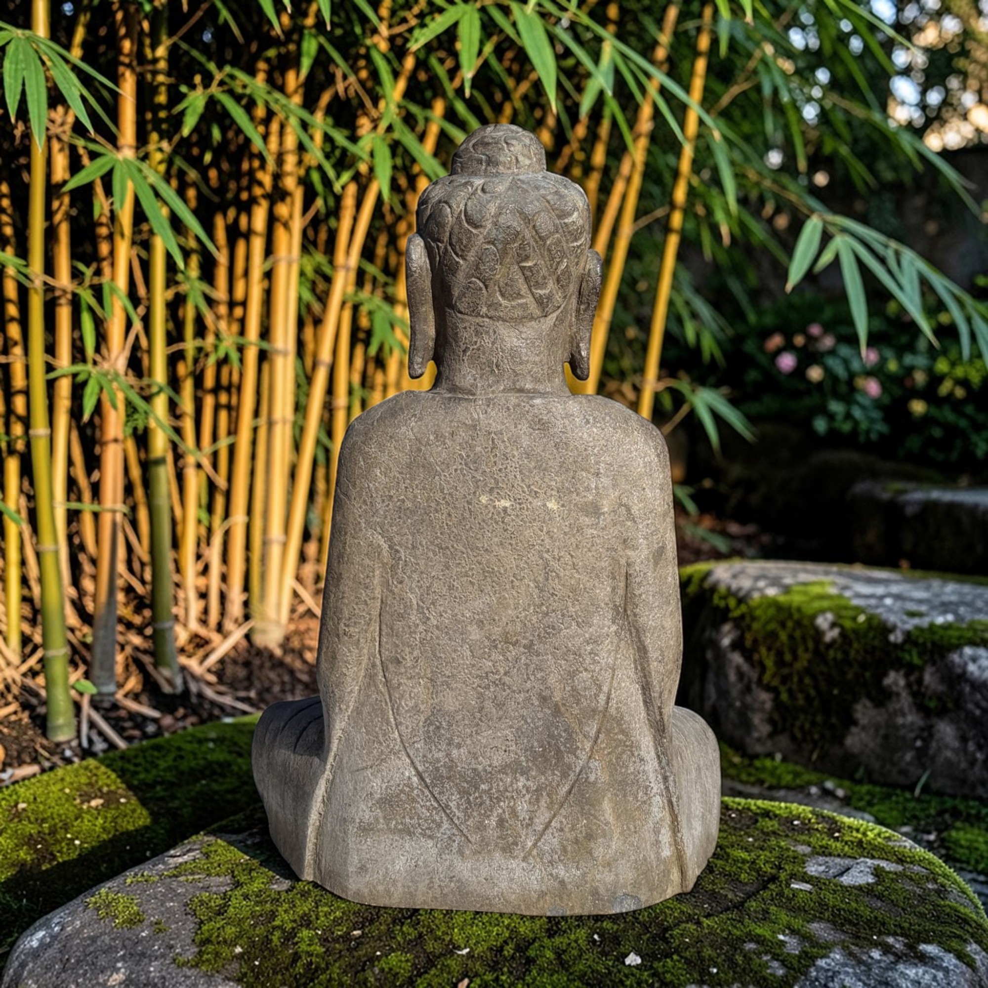 Garten Buddha Figur Stein Skulptur Tibet - China, 57 cm groß