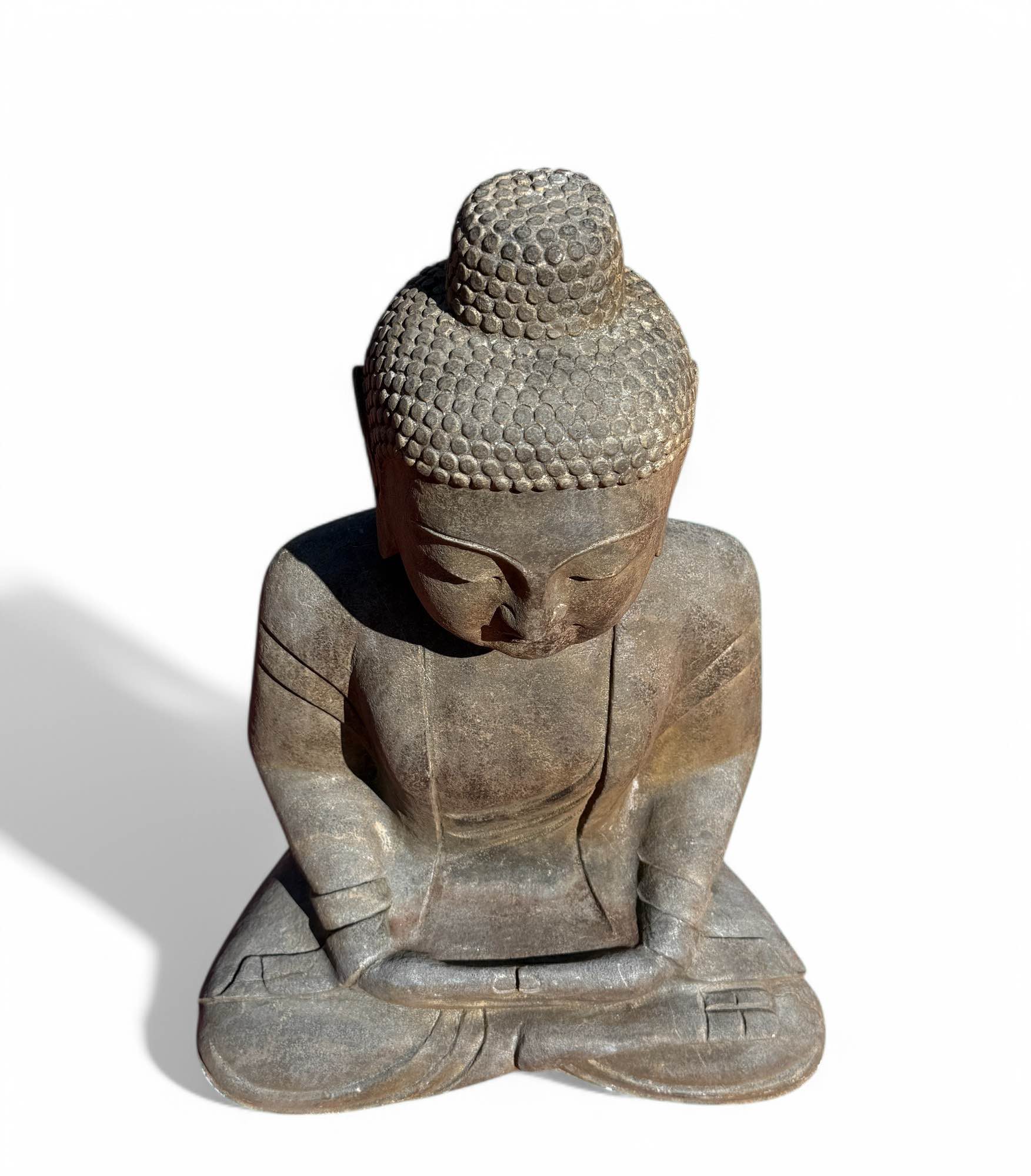 Garten Buddha Statue Naturstein Figur Meditations Geste