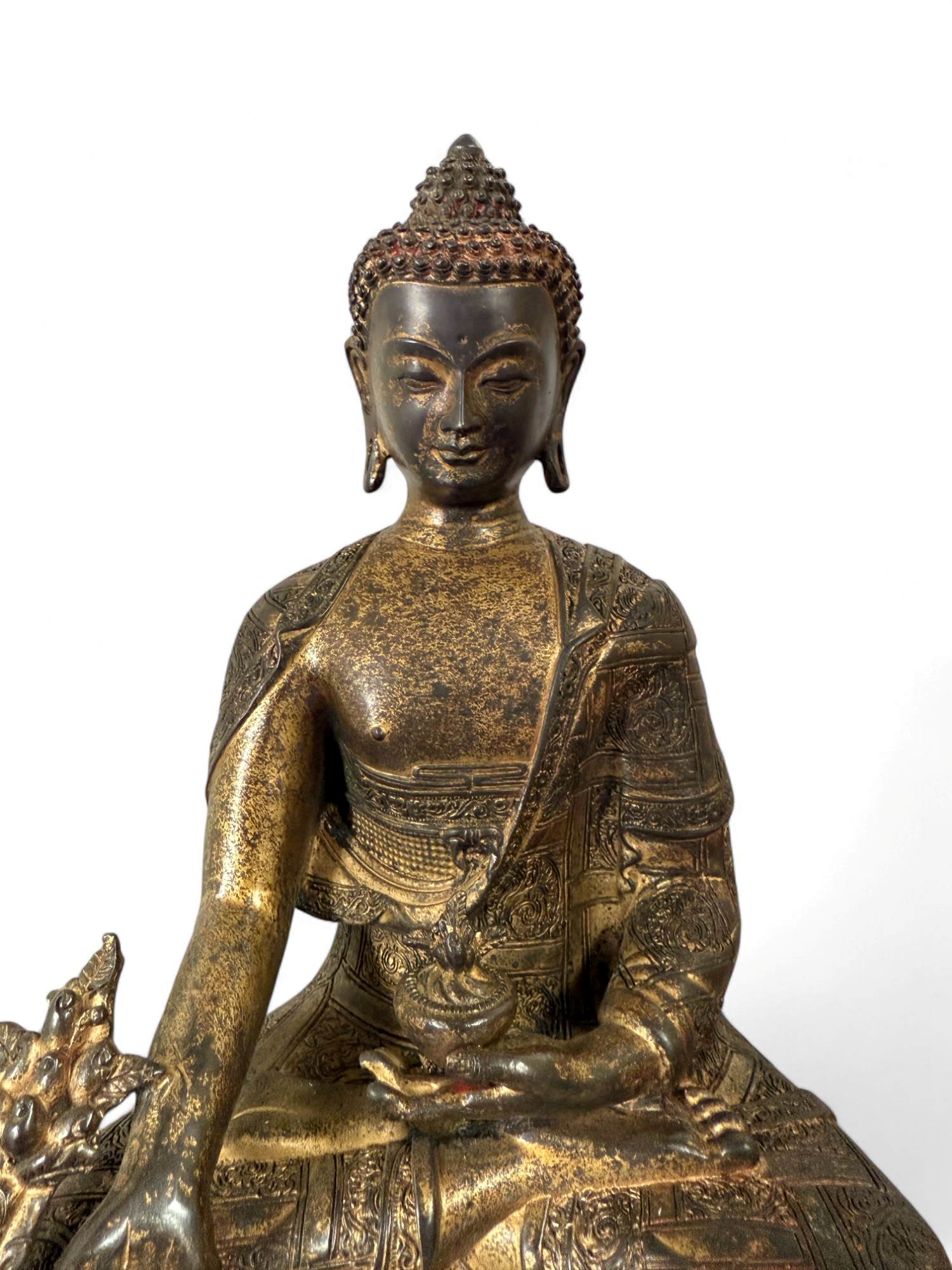 Medizin Buddha Figur Bronze Tibet China - 29 cm groß