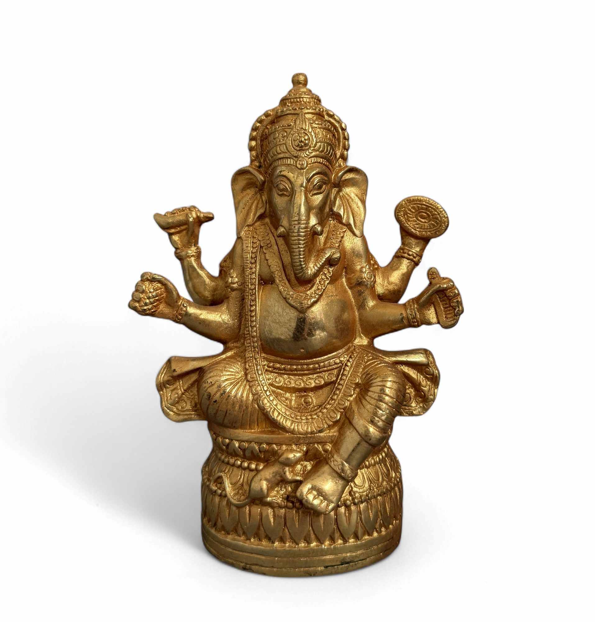 Ganesha Figur Bronze Skulptur - hinduistischer Elefantengott