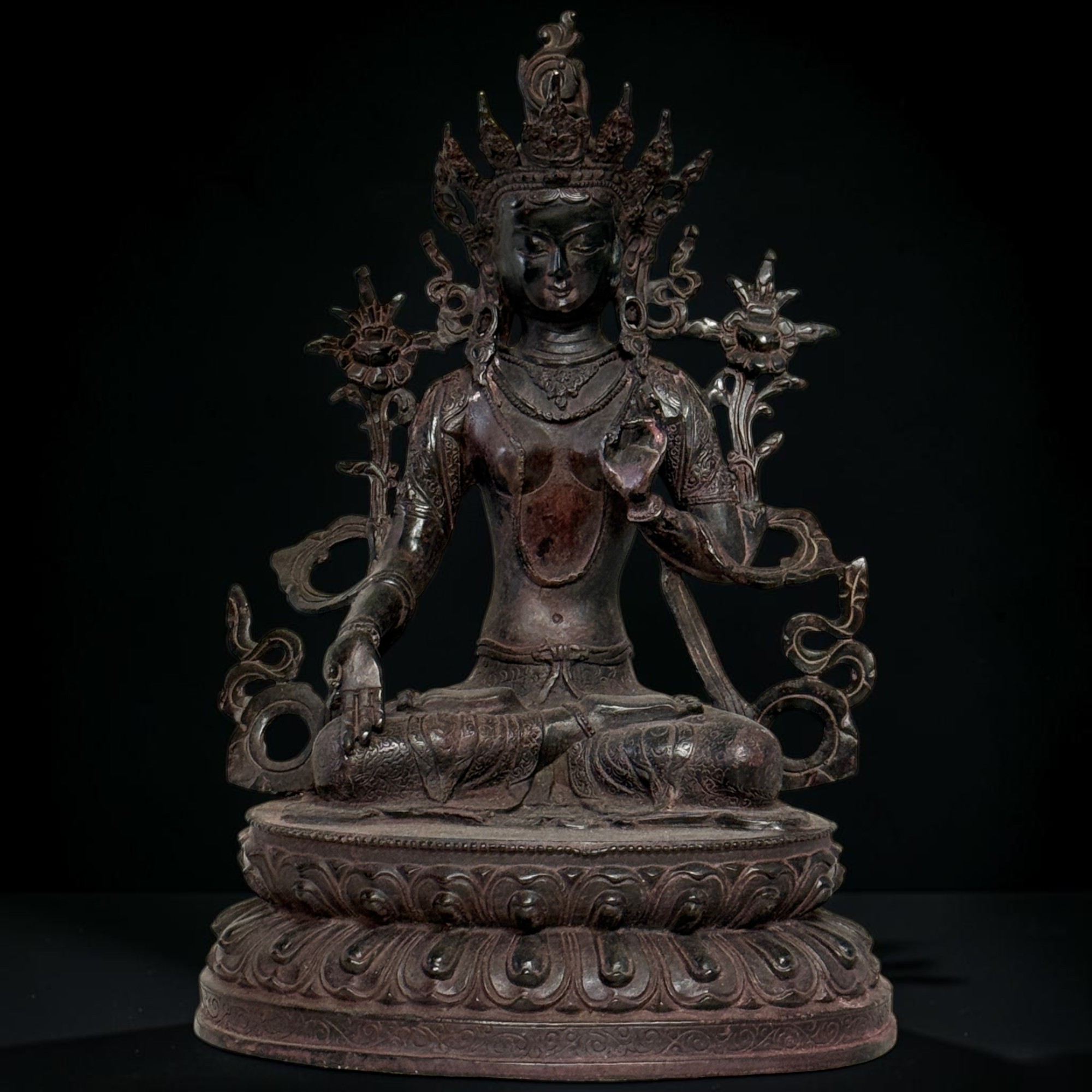 Weiße Tara Buddha Figur Bronze - Bodhisattva