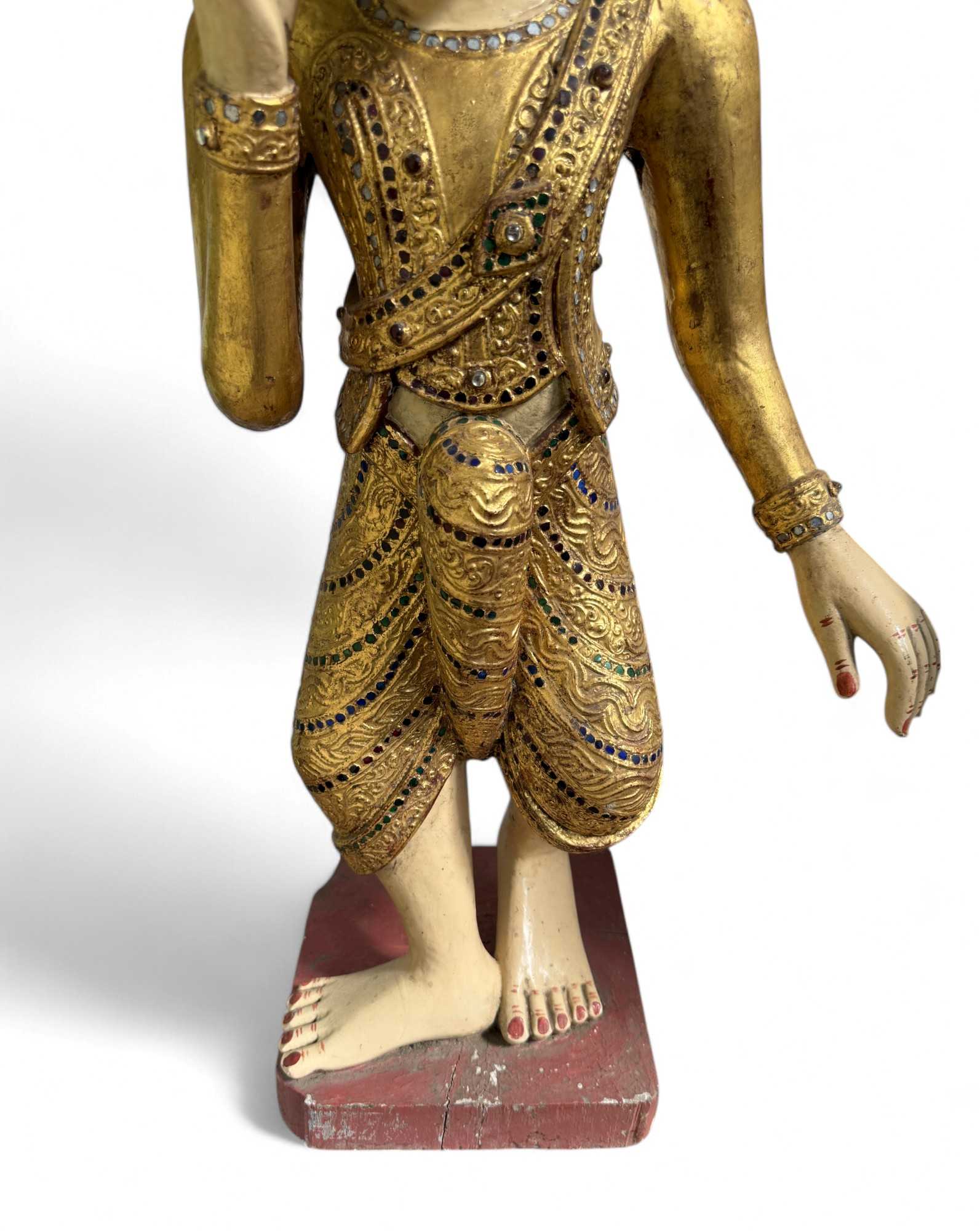 Alte Nat Skulptur aus Burma - Teak Holz Statue