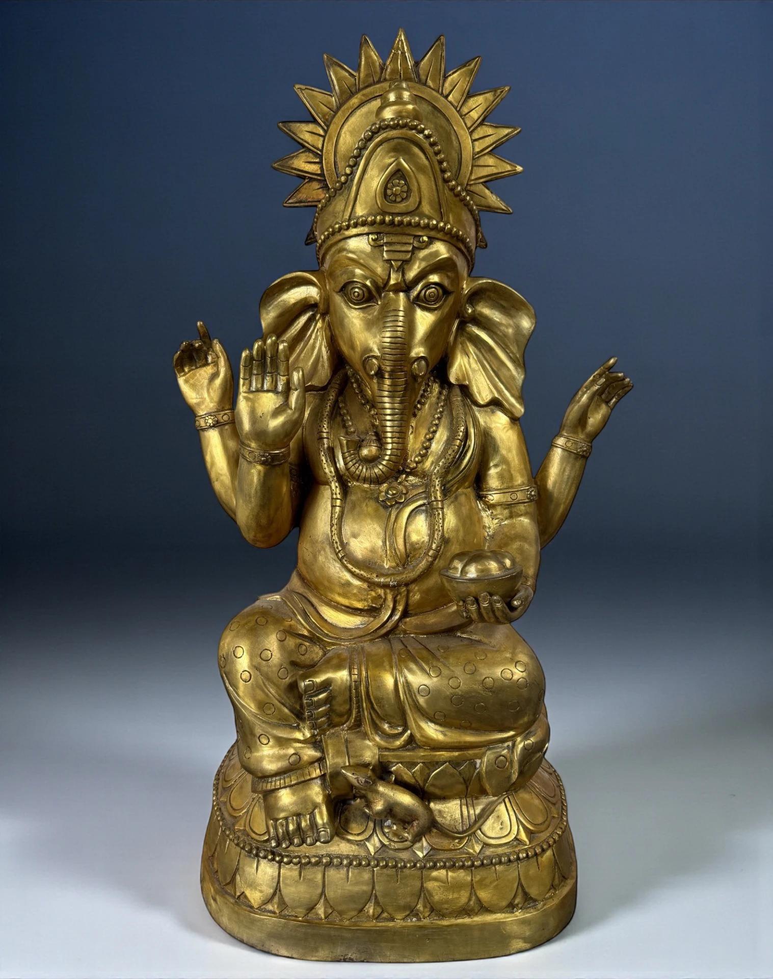 Große Ganesha Statue aus Bronze – 74 cm – ca. 30–40 Jahre alt