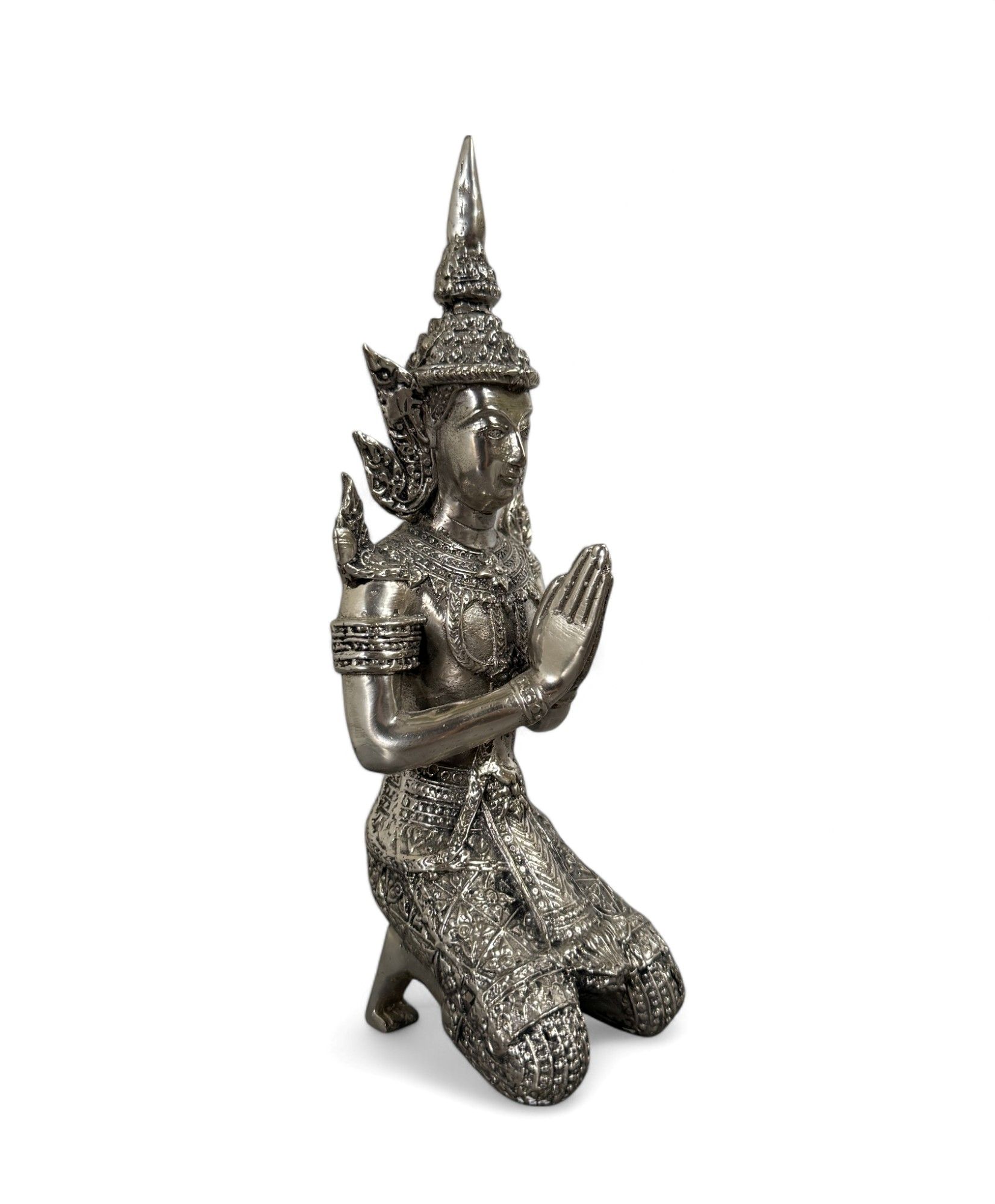 Thailändischer Tempelwächter aus Bronze – 17,5 cm Figur