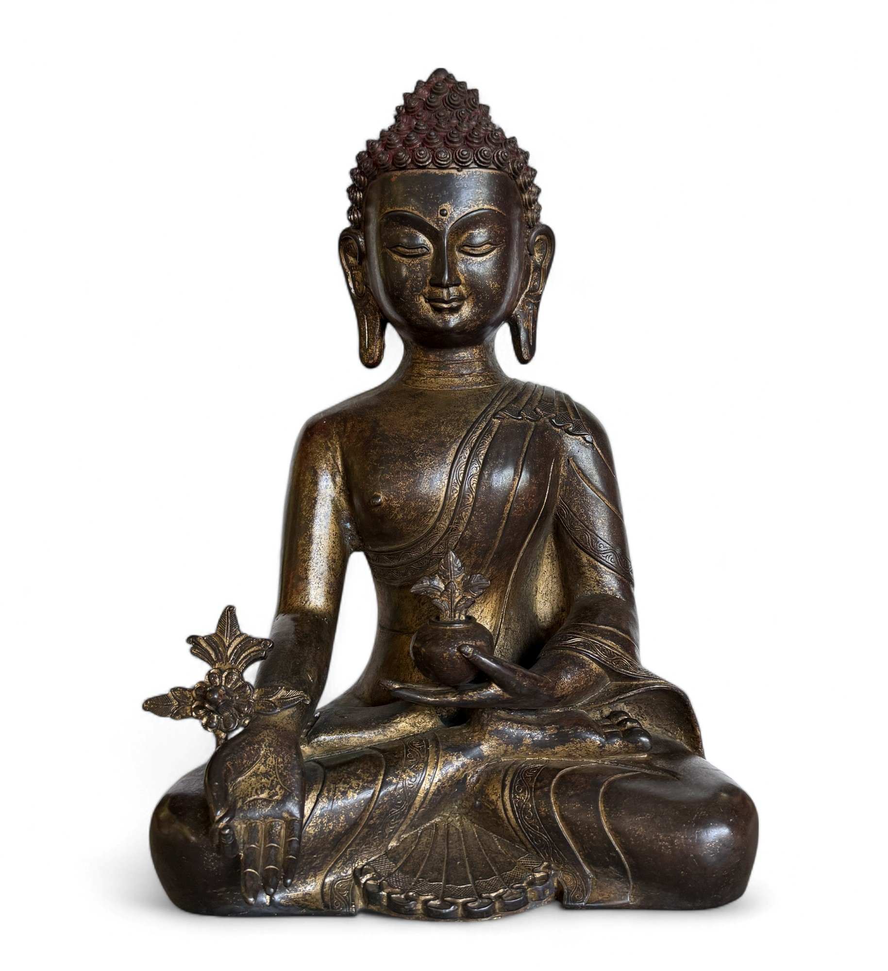 Medizin Buddha Figur Bronze Tibet China - 43 cm groß