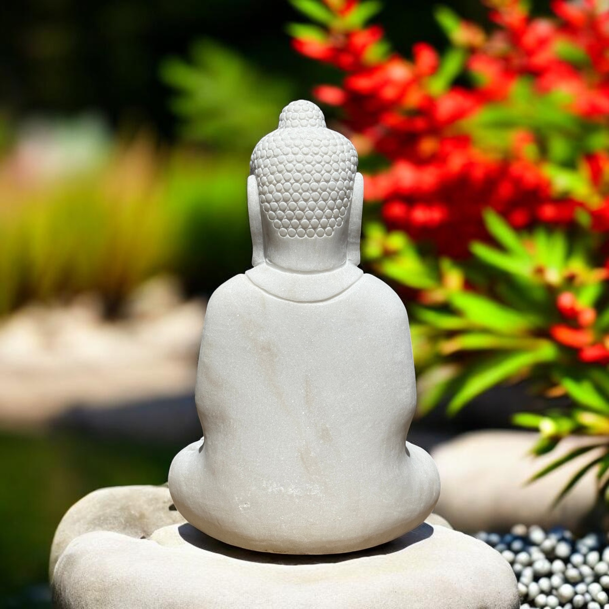 Garten Buddha Statue Marmor Stein Anjali Mudra