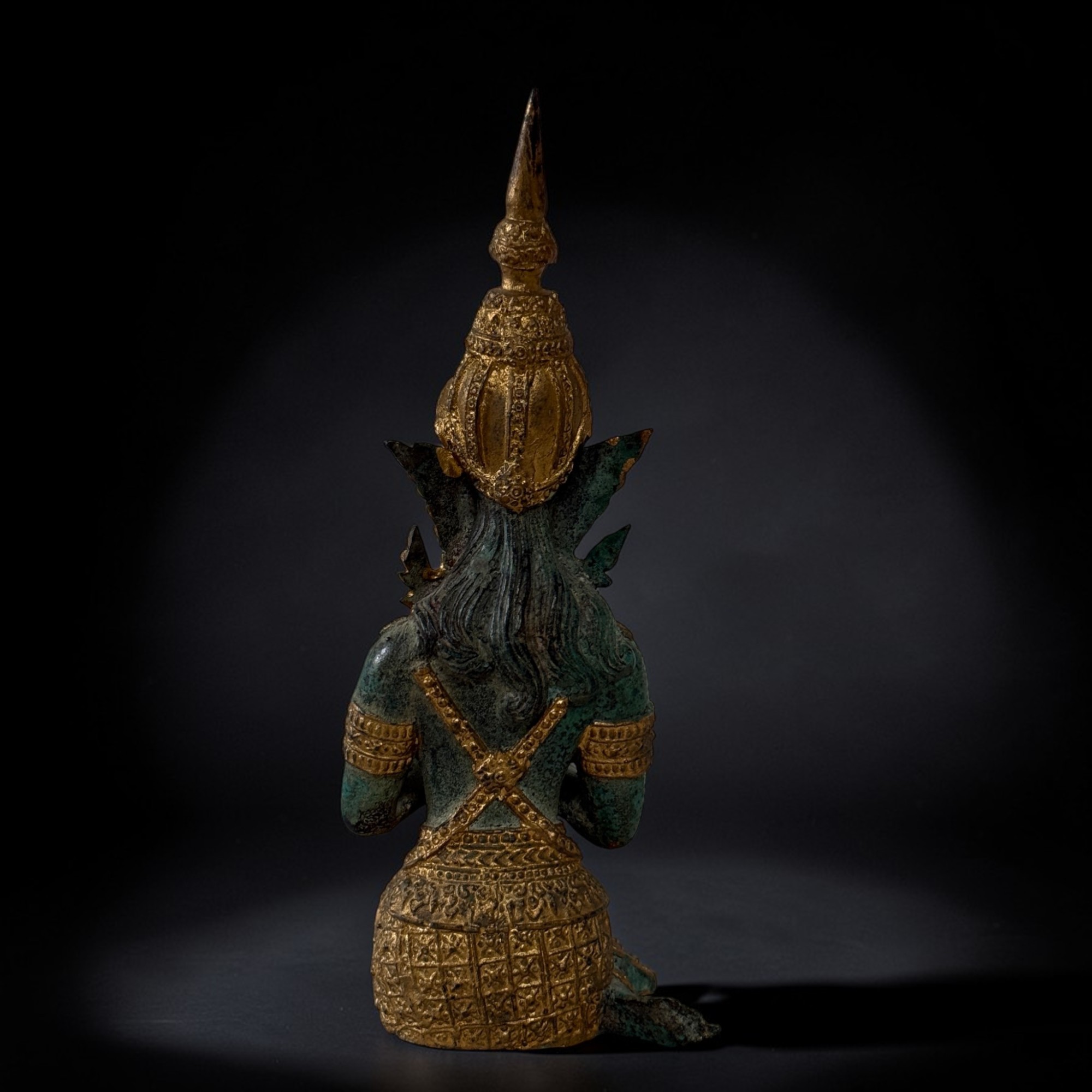 Thailändischer Tempelwächter Figur aus Bronze - 20,5 cm groß