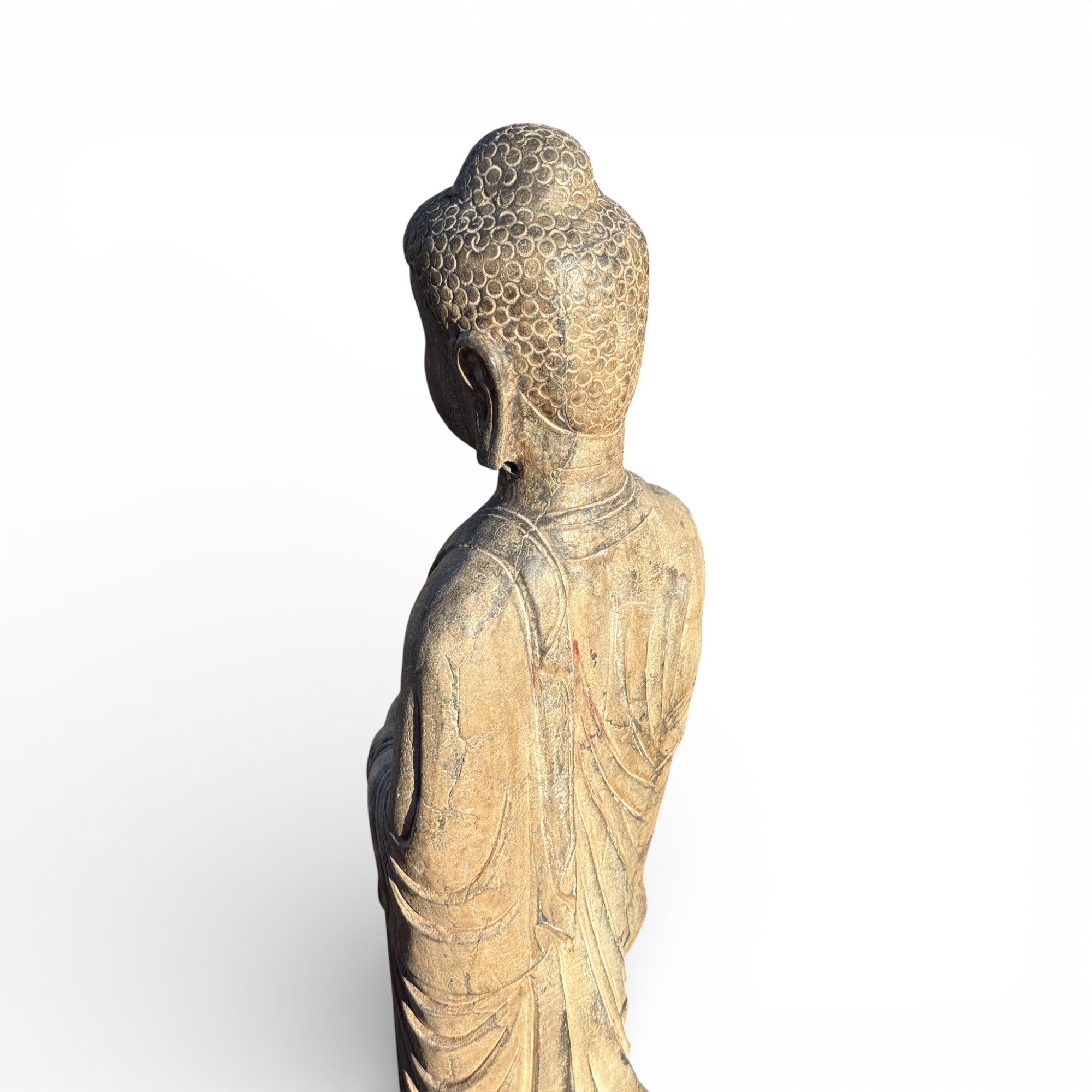 Stein Buddha Statue Garten Skulptur 119 cm groß