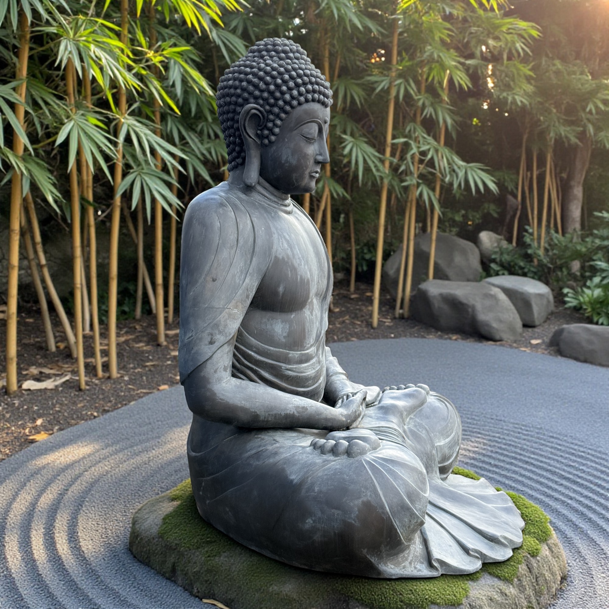 Großer Daibutsu Bronze Buddha Statue - 220 cm