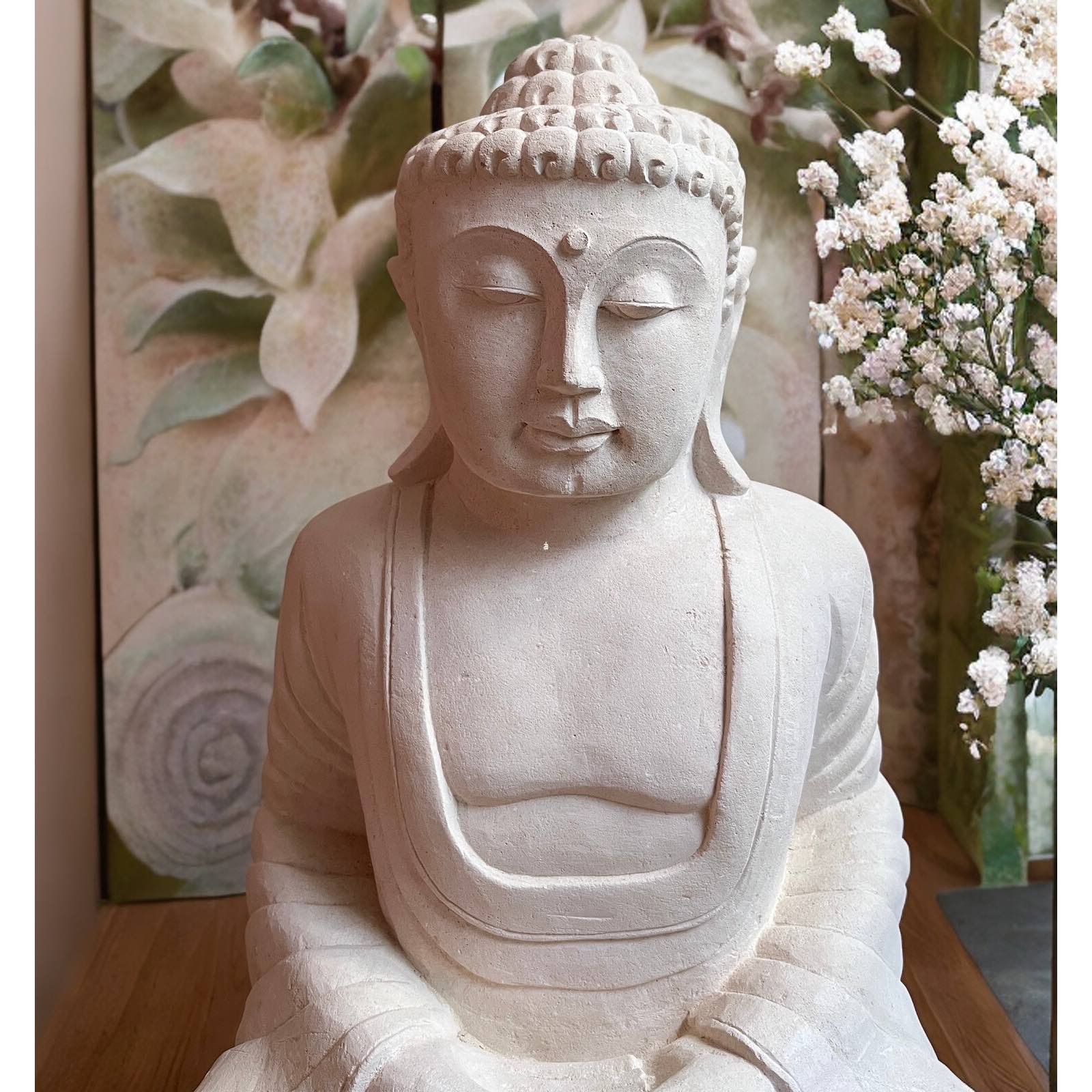 Buddha Figur Sandstein Thailand Skulptur Indoor