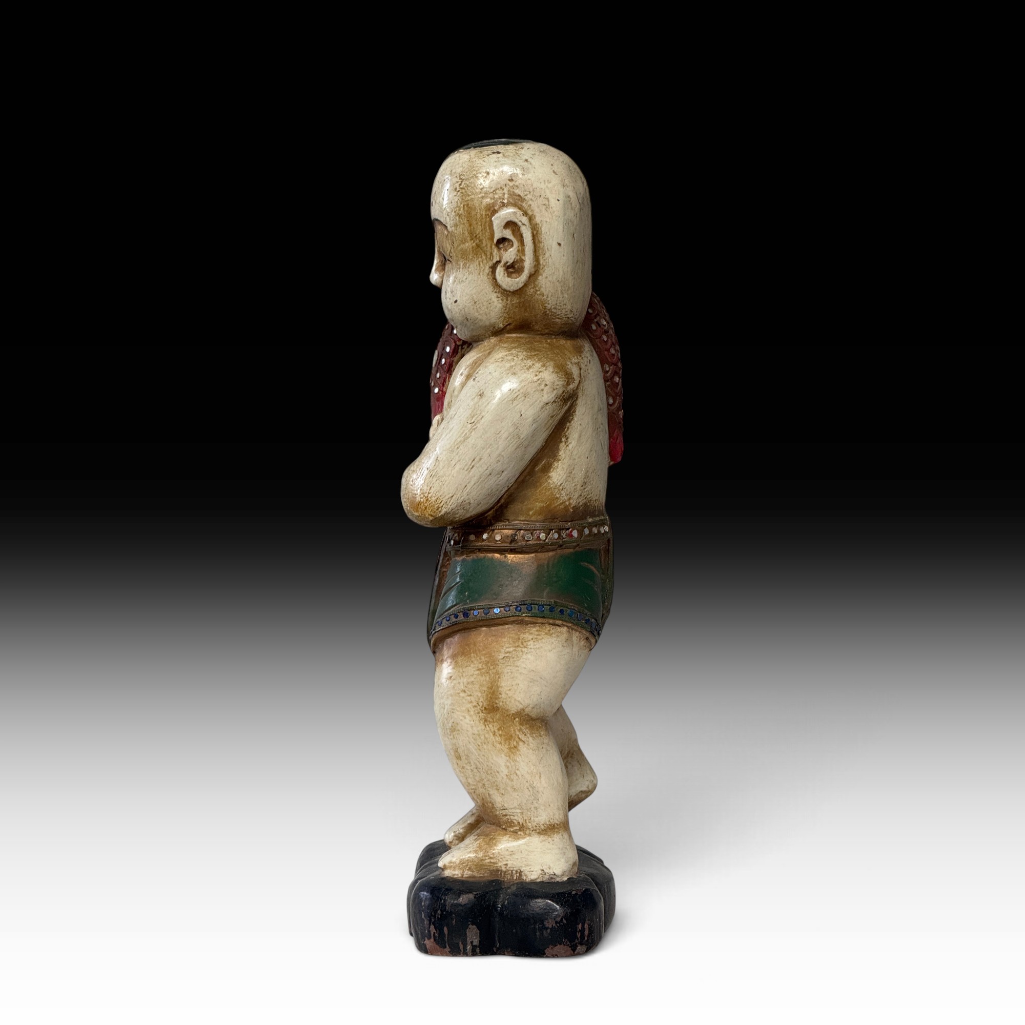 Shaolin Mönch Holz Figur China 50 cm groß