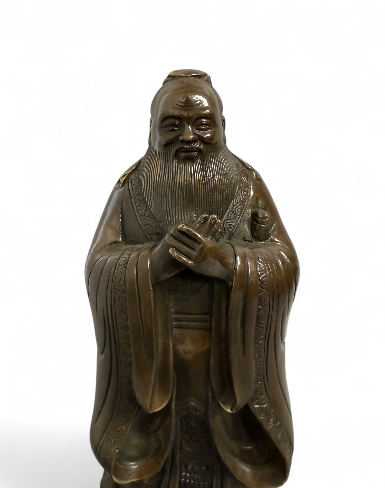 Konfuzius Skulptur aus China - Bronze Figur 26 cm groß