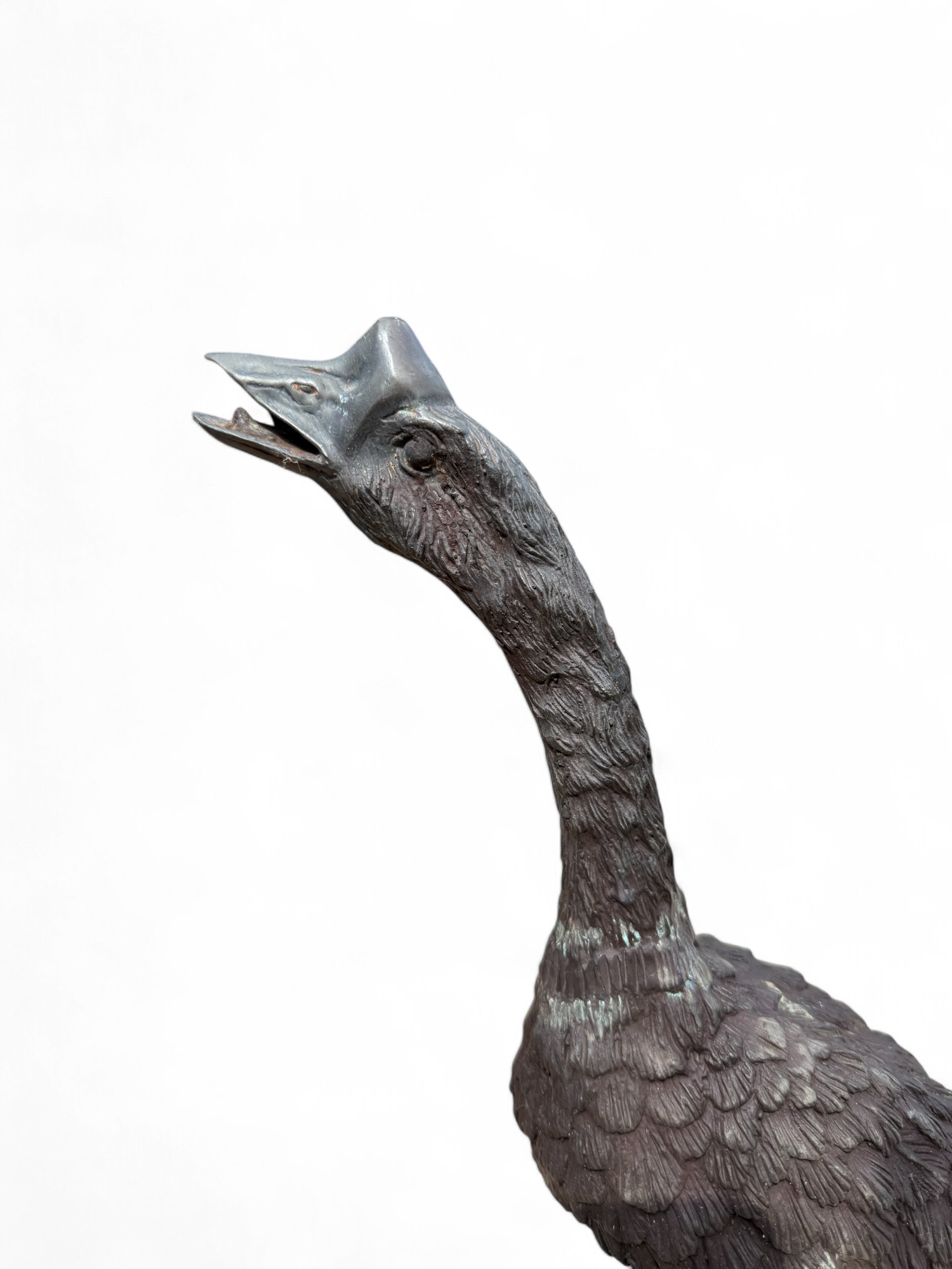 Bronze Gans Figur – Asiatische Garten Skulptur ca. 50 Jahre alt