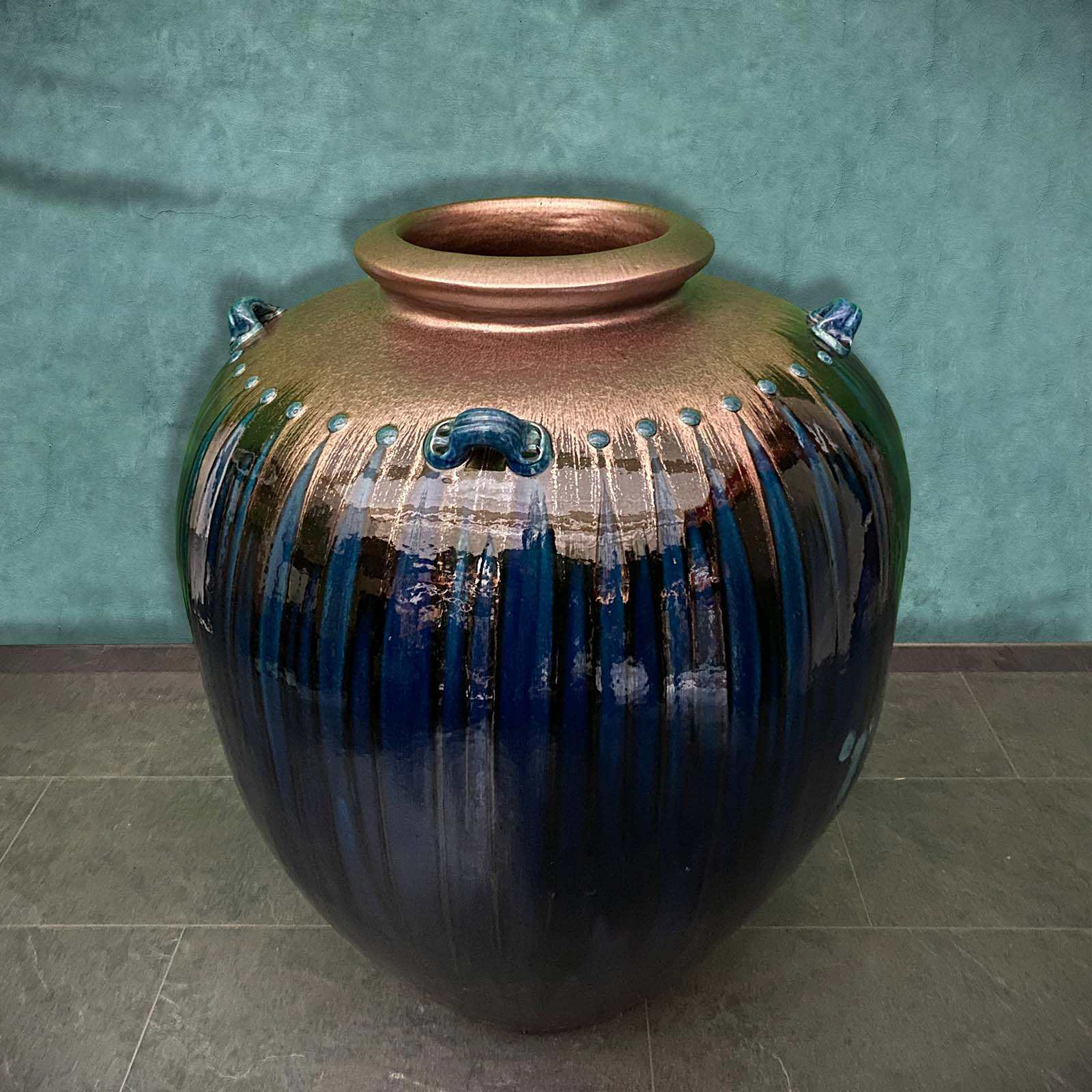 Große Bodenvase - glassierter Ton - Burma