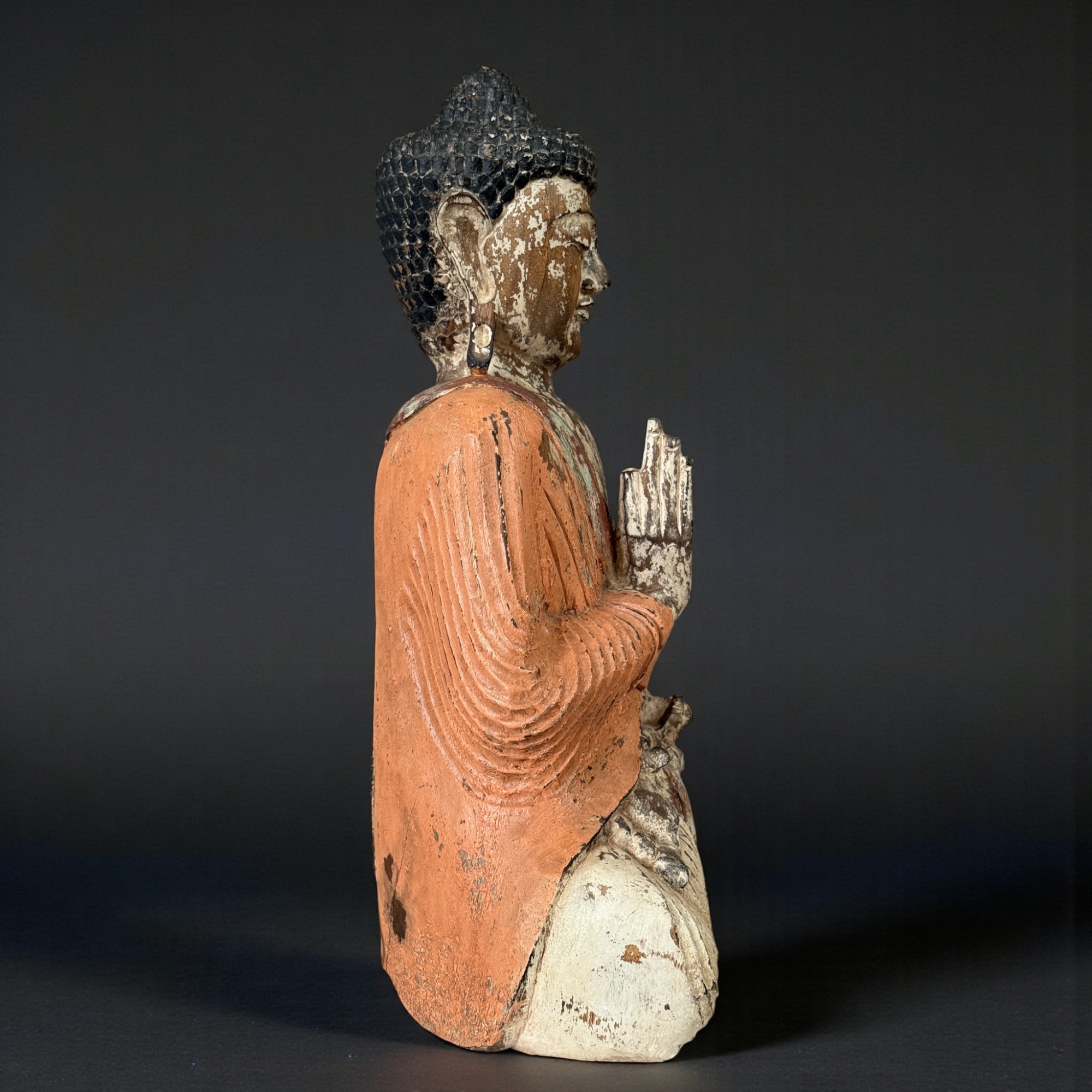 Großer Holz Buddha Skulptur - Vitarka Mudra - 62 cm groß