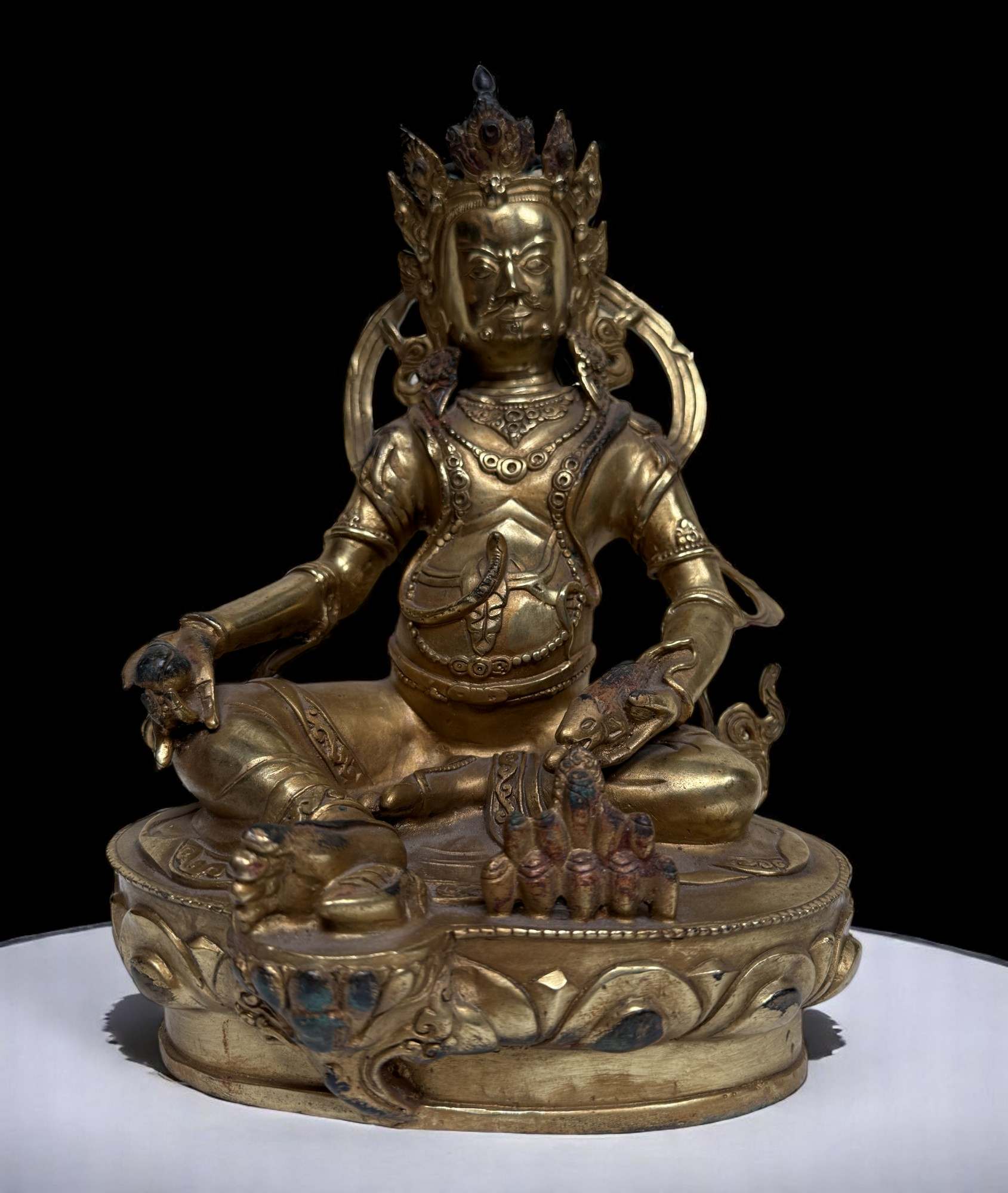 Kubera Jambhala Bronze Figur Tibet China Skulptur 29 cm groß