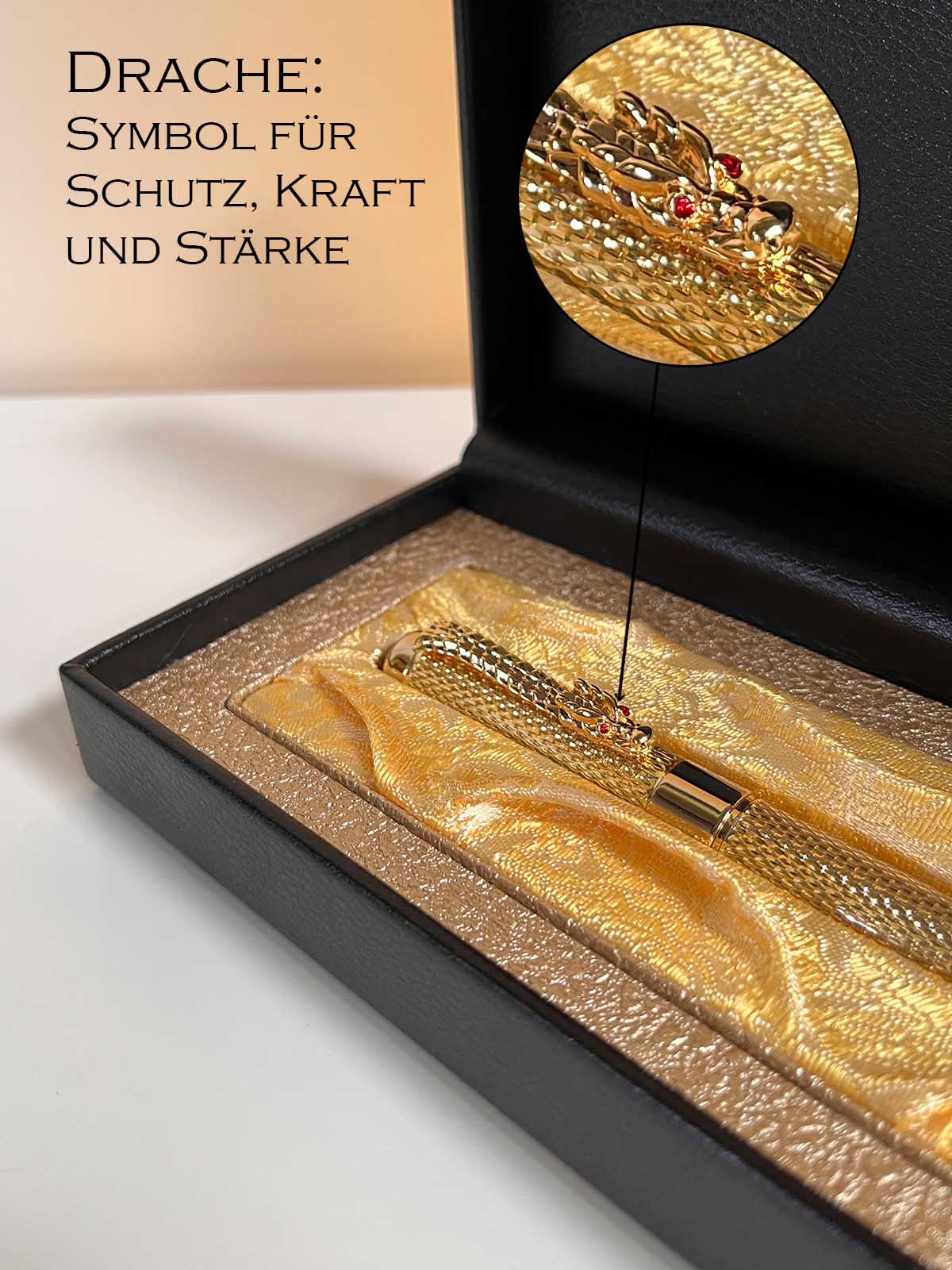 Füllfederhalter Dragon Pen - Drachen Füller - Goldfinger