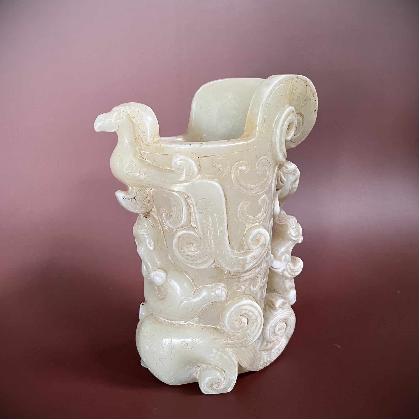 Räucherstäbchenhalter Drachen China Jade