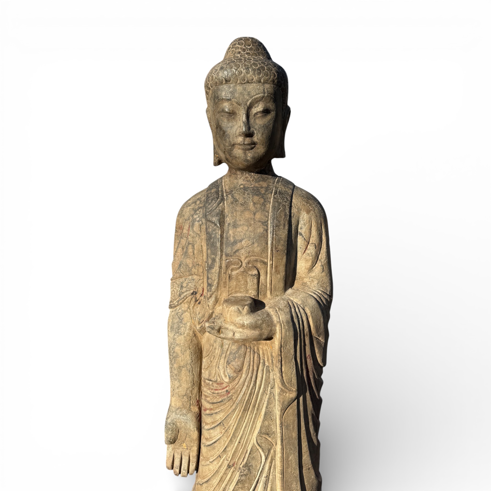 Stein Buddha Statue Garten Skulptur 119 cm groß