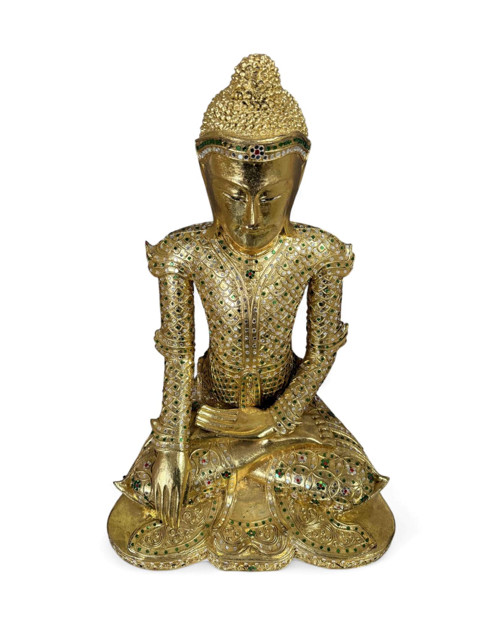 Holz Buddha Skulptur Thailand - blattvergoldet