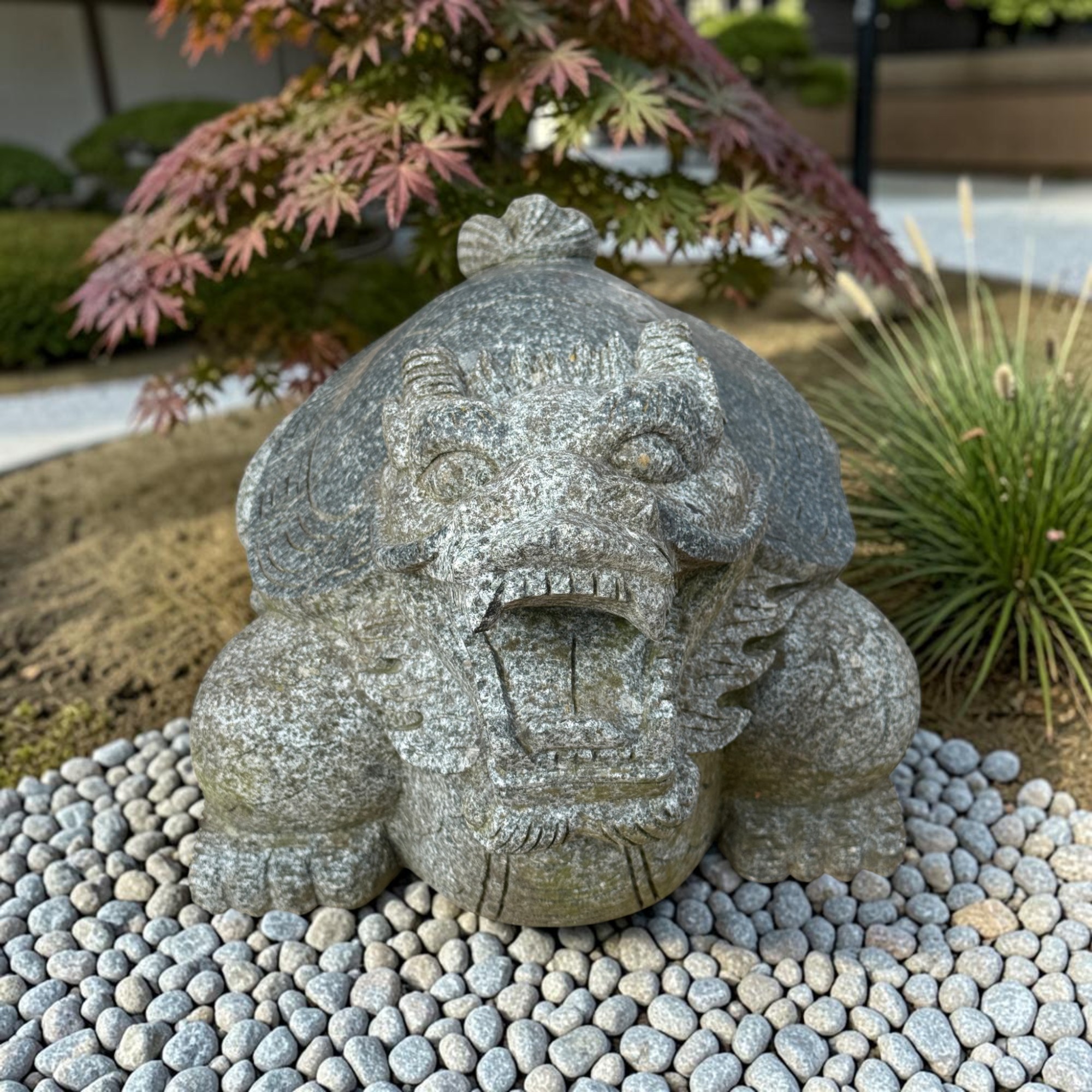 Drachenschildkröte massiver Granit Stein für Fengshui Garten