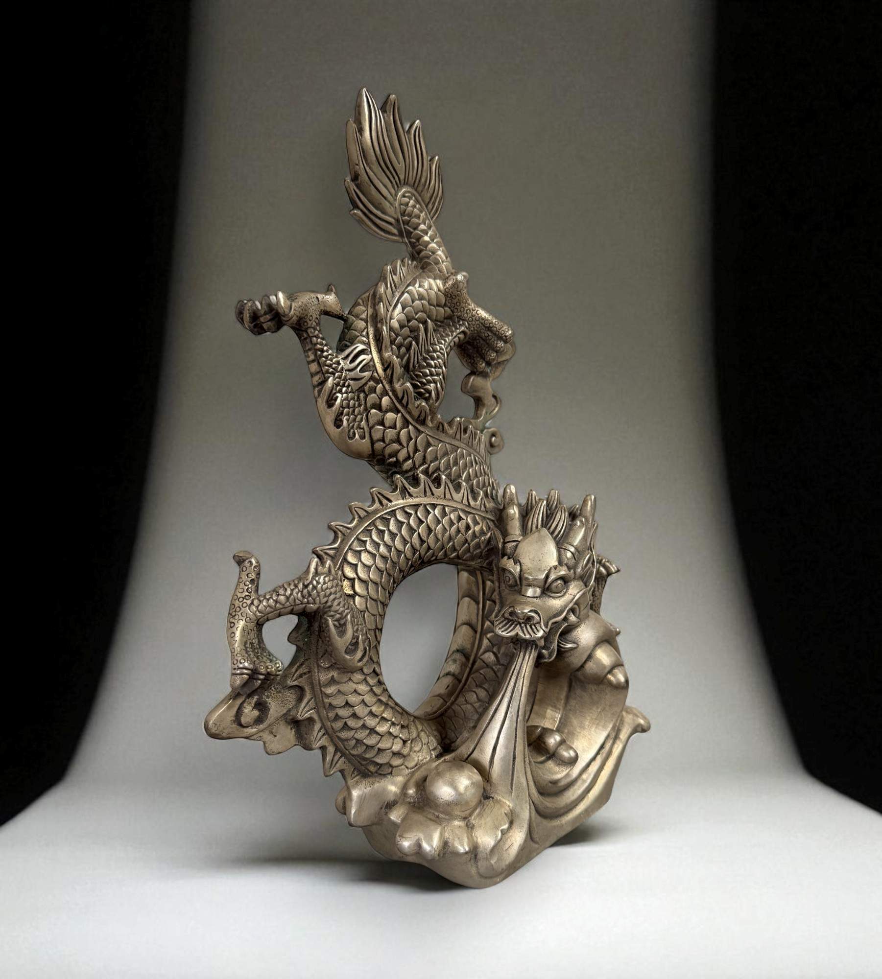 China Bronze Drachen Figur 35,5 cm groß