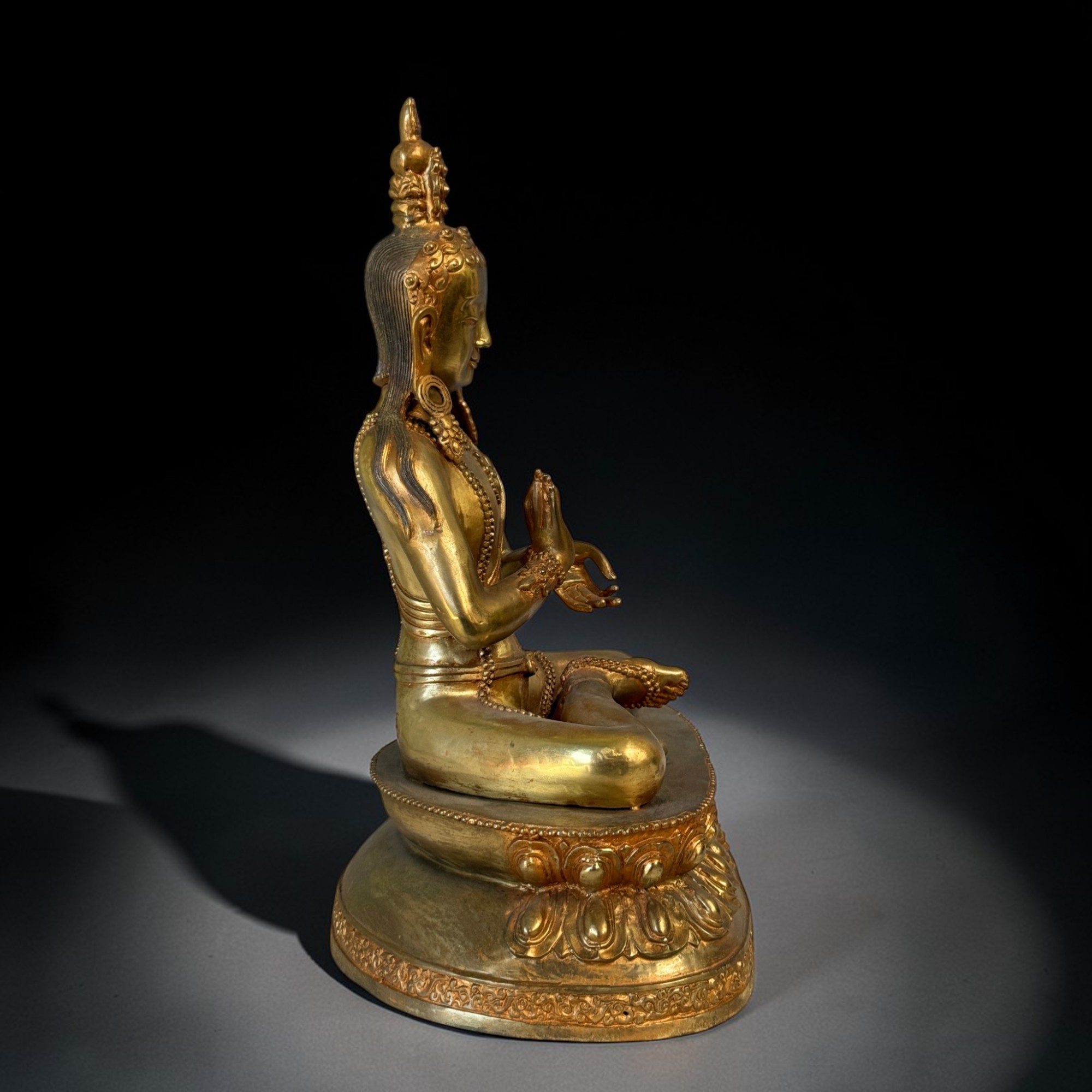 Buddha Figur Dharmachakra Mudra Bronze Skulptur 45,5 cm groß