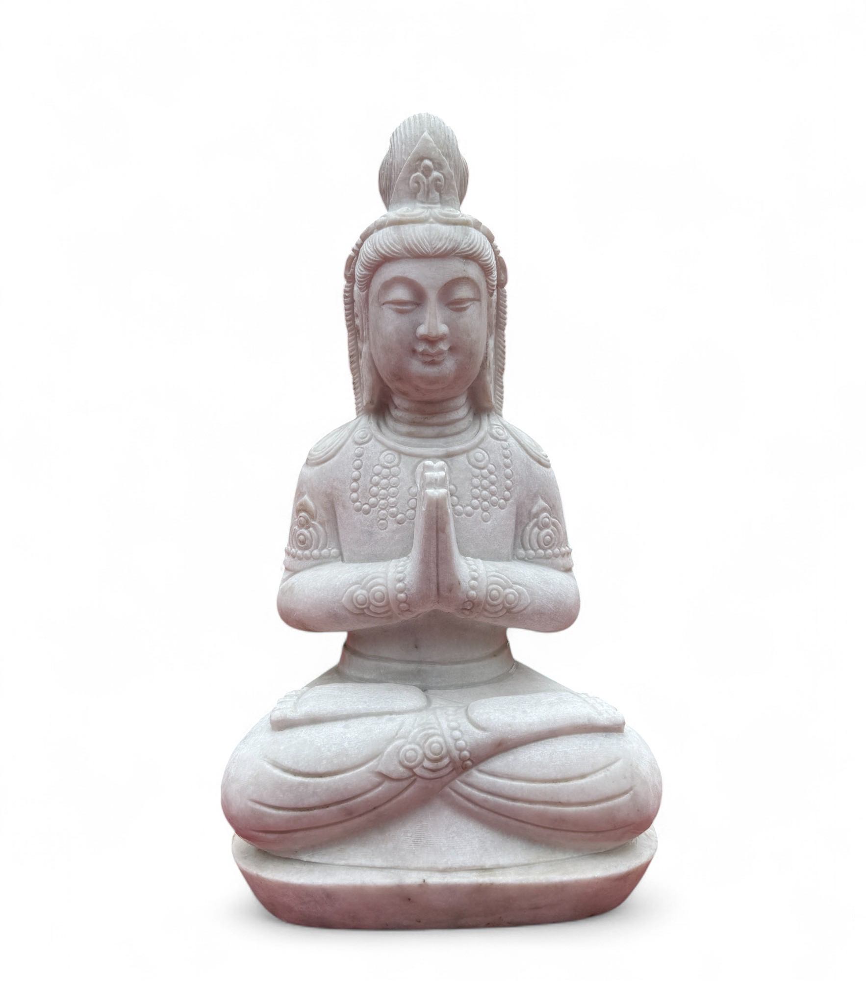 Guanyin Garten Buddha Skulptur Marmor Stein 65cm groß