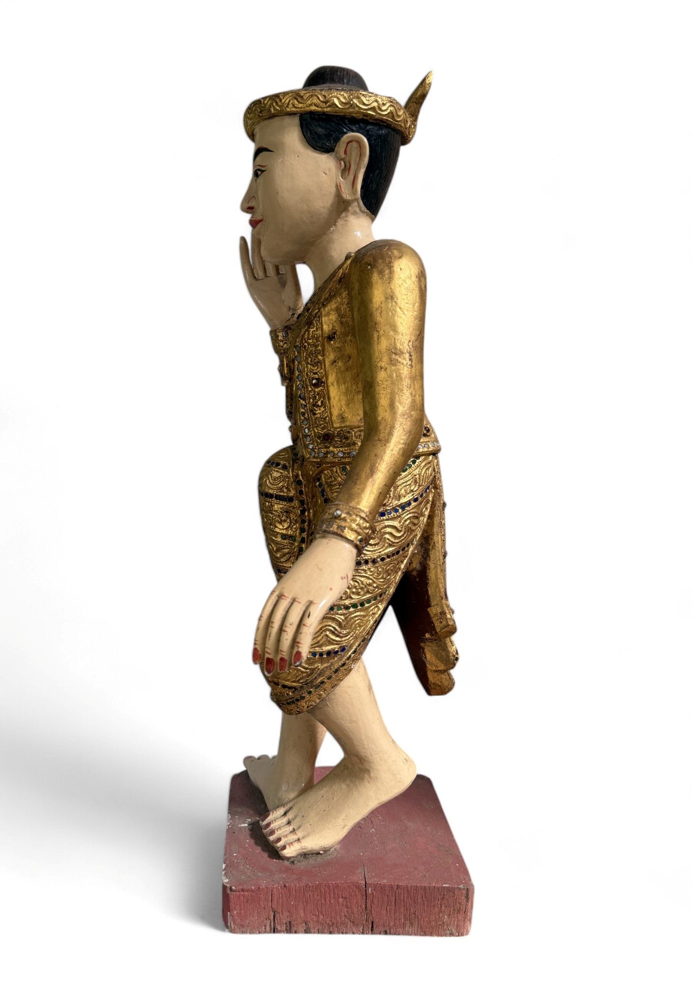 Alte Nat Skulptur aus Burma - Teak Holz Statue
