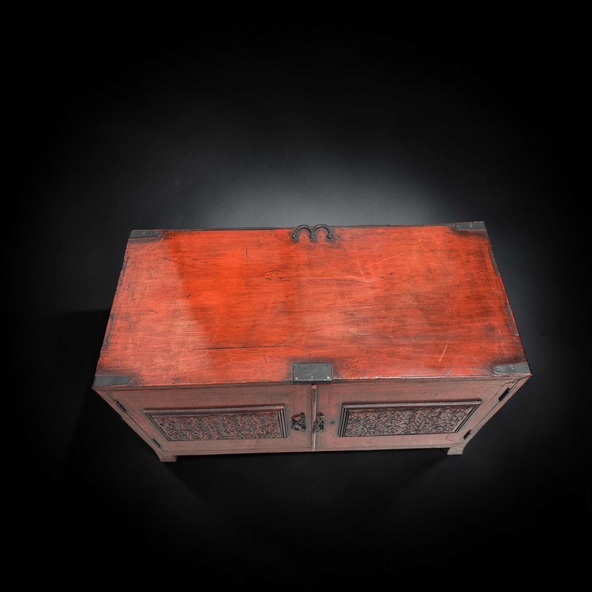 Japanisches Tansu "Herz-Sutra" – Kalligrafie-Schrank 96cm aus Sammlernachlass