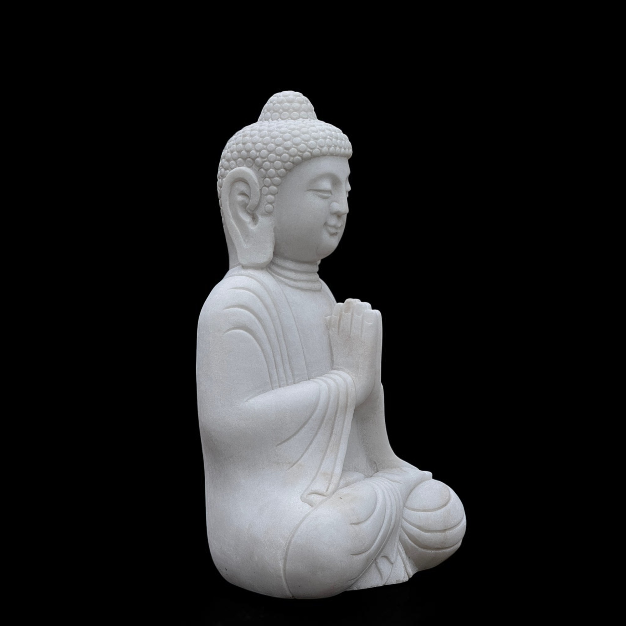 Garten Buddha Statue Marmor Stein Anjali Mudra