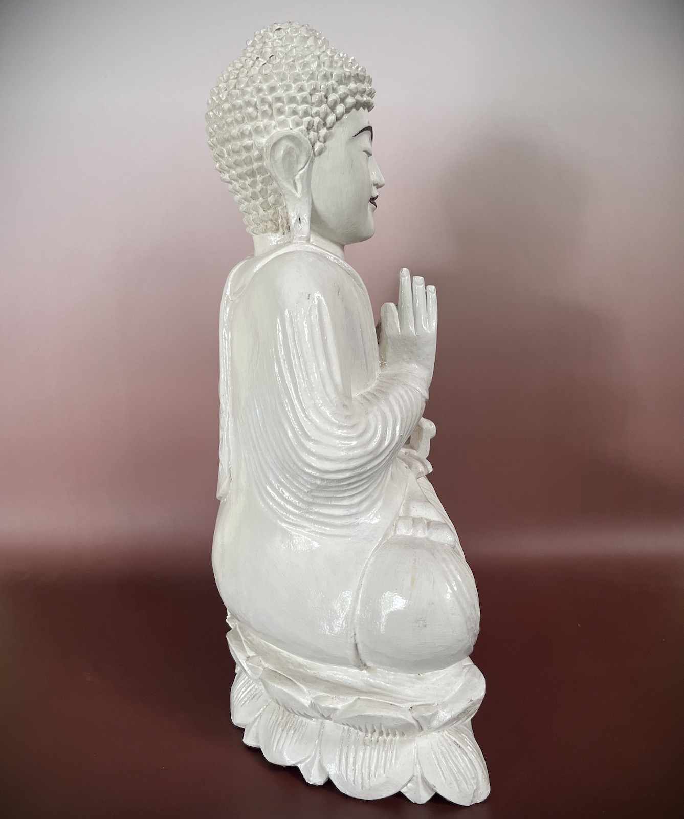 Holz Buddha Figur lehrende Geste 49cm groß
