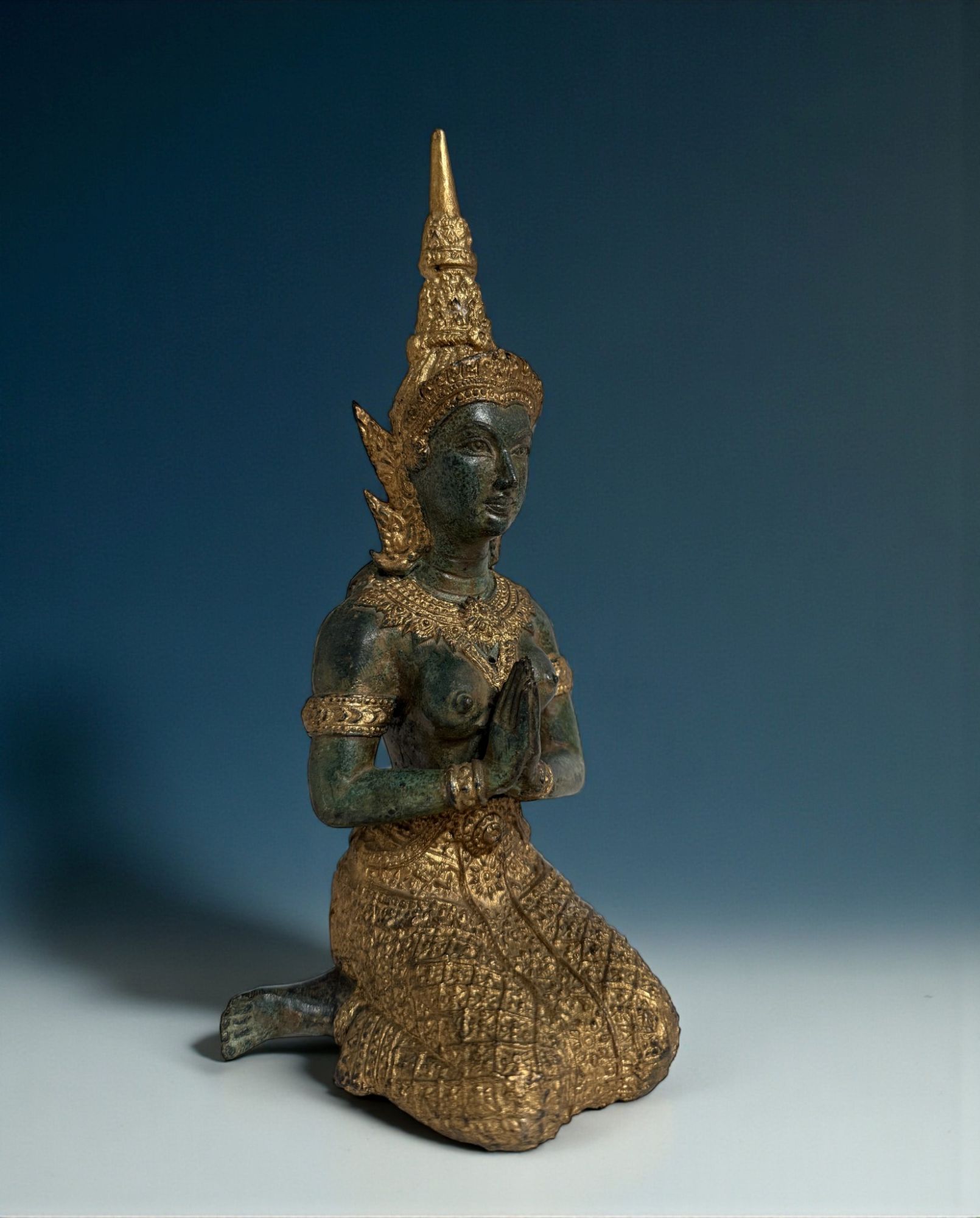 Tempelwächter Figur Bronze Skulptur Thailand 22 cm