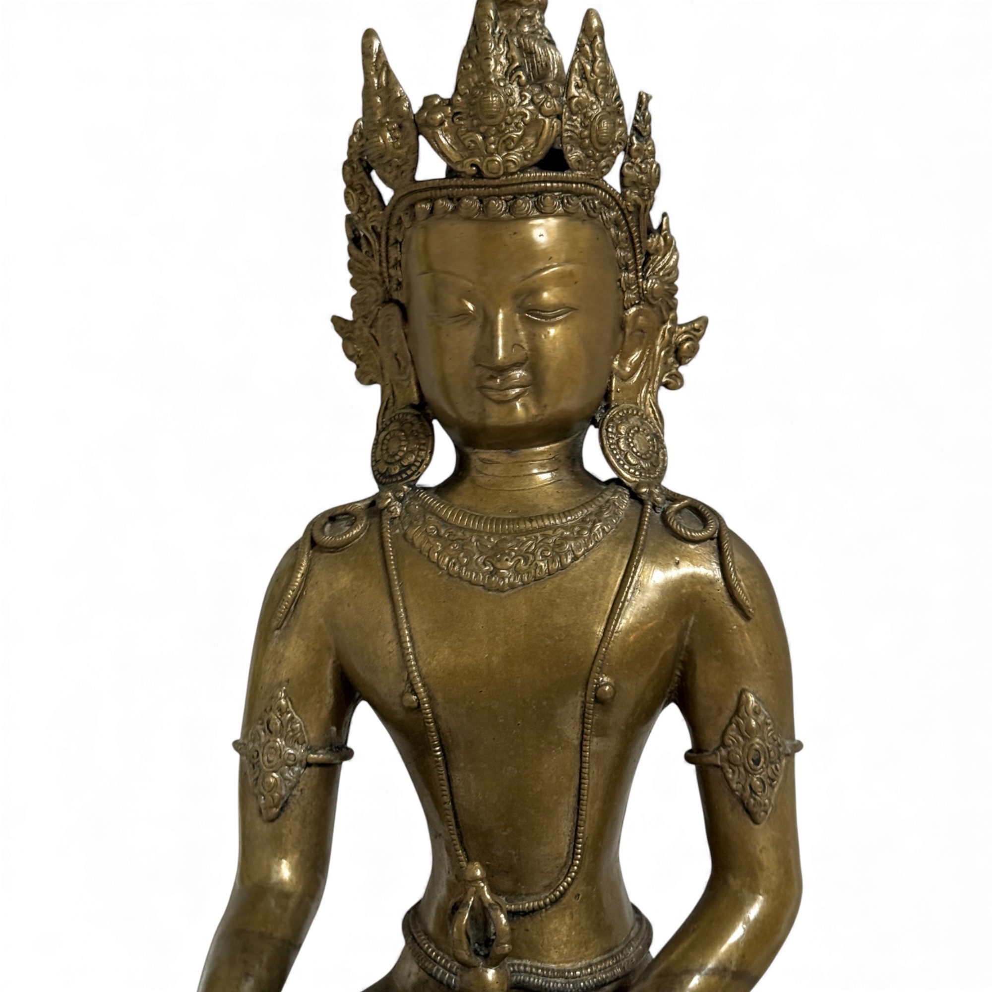 Tibet Buddha Skulptur aus Bronze mit Dorje